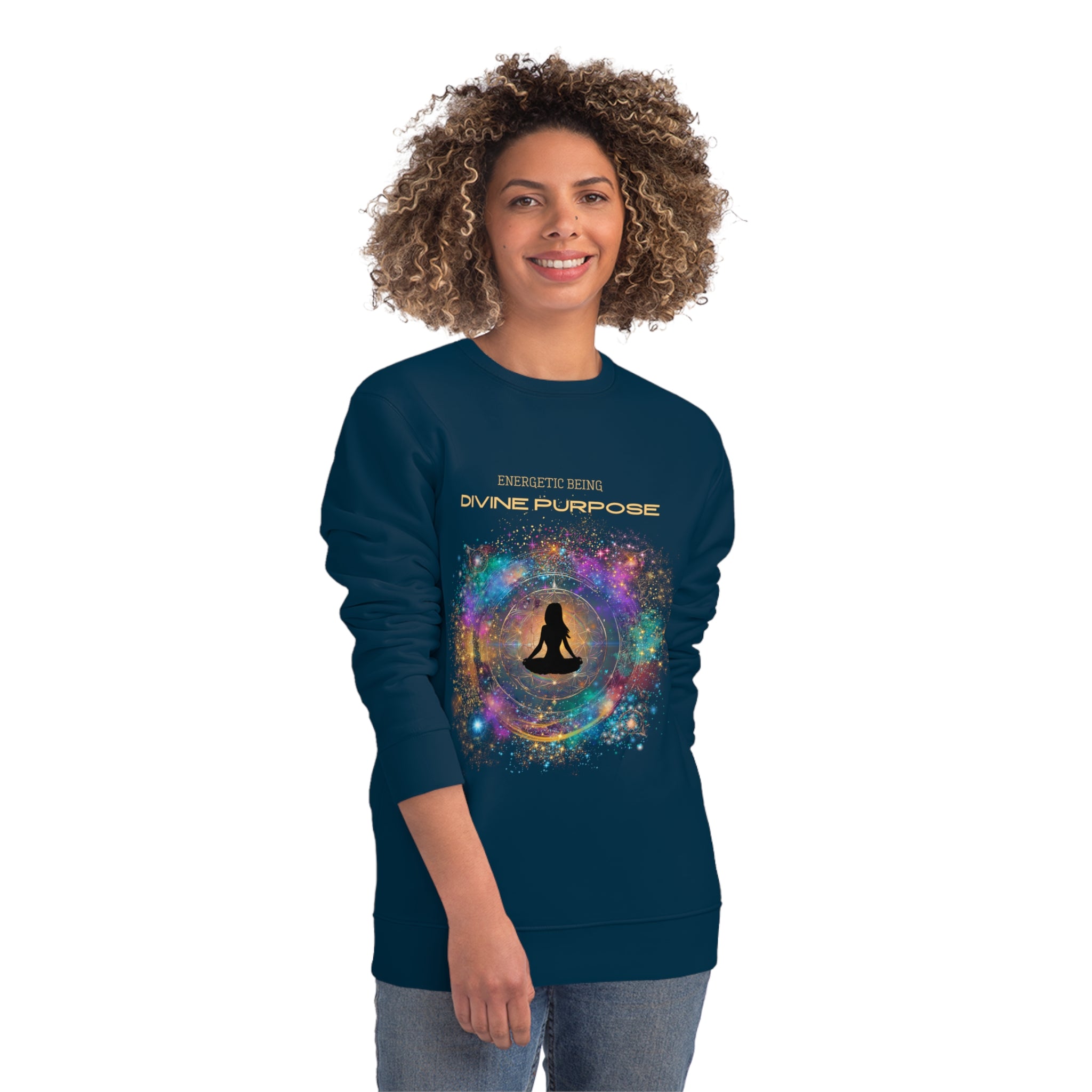 Energetic Being Divine Purpose Organic Sweatshirt - Cosmic Spirituality Apparel - Divine DeSein