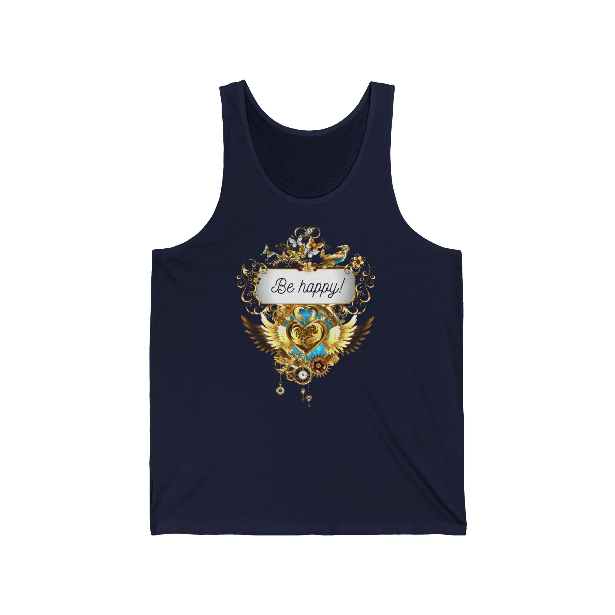 "Be Happy" Statement Top aus Baumwolle - Divine DeSein