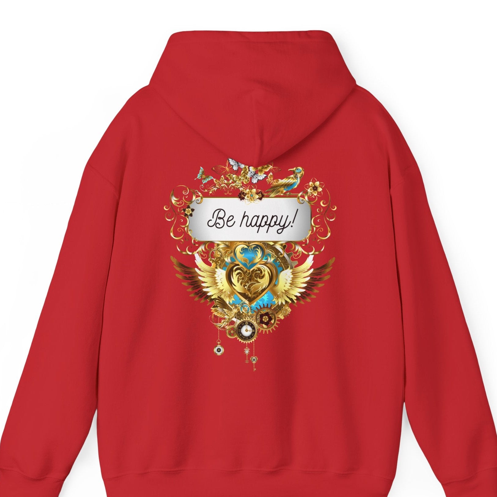 Be Happy - Kuscheliger Statement Hoodie für Männer - Divine DeSein
