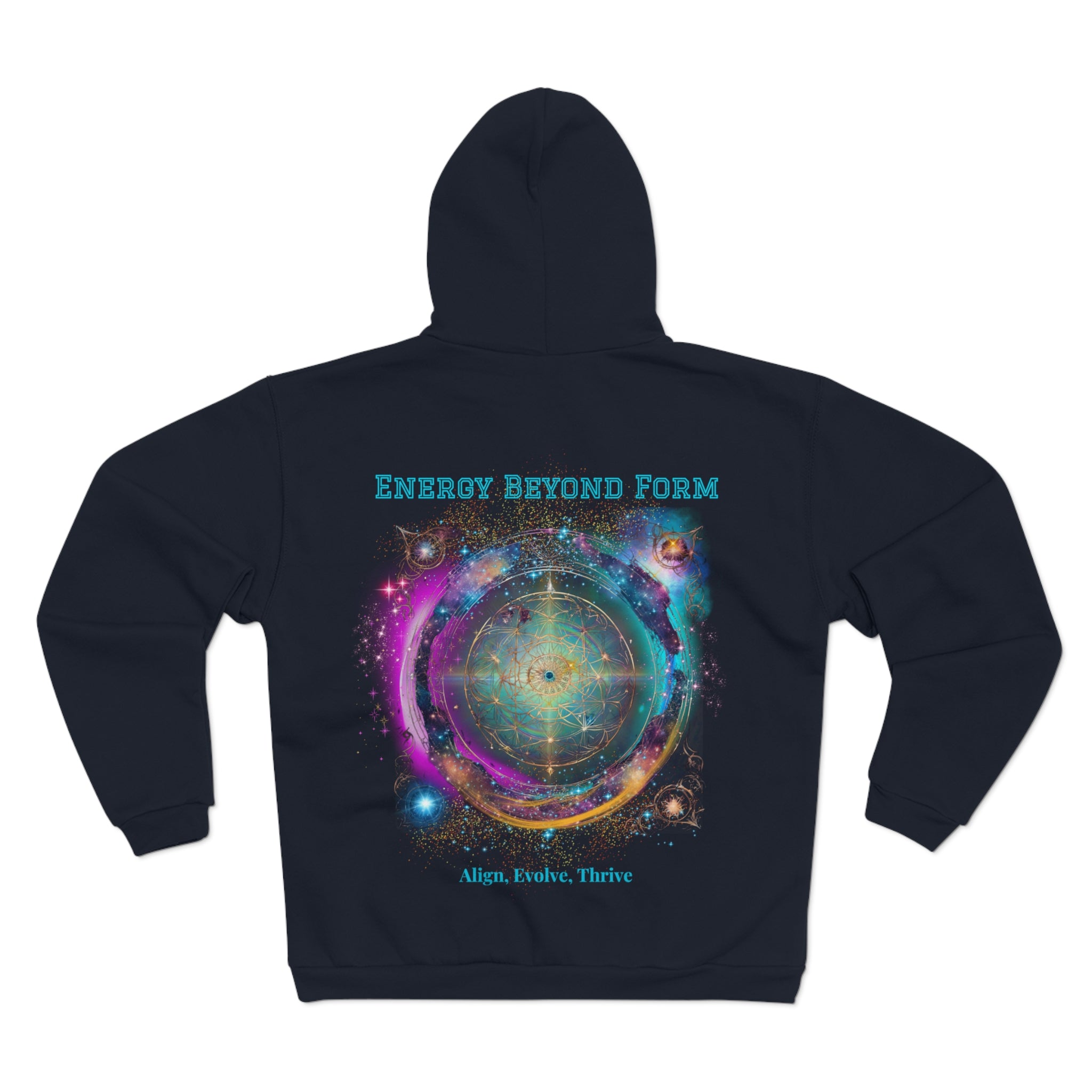 Space Energy Zip Hoodie with Universal Statement - Divine DeSein