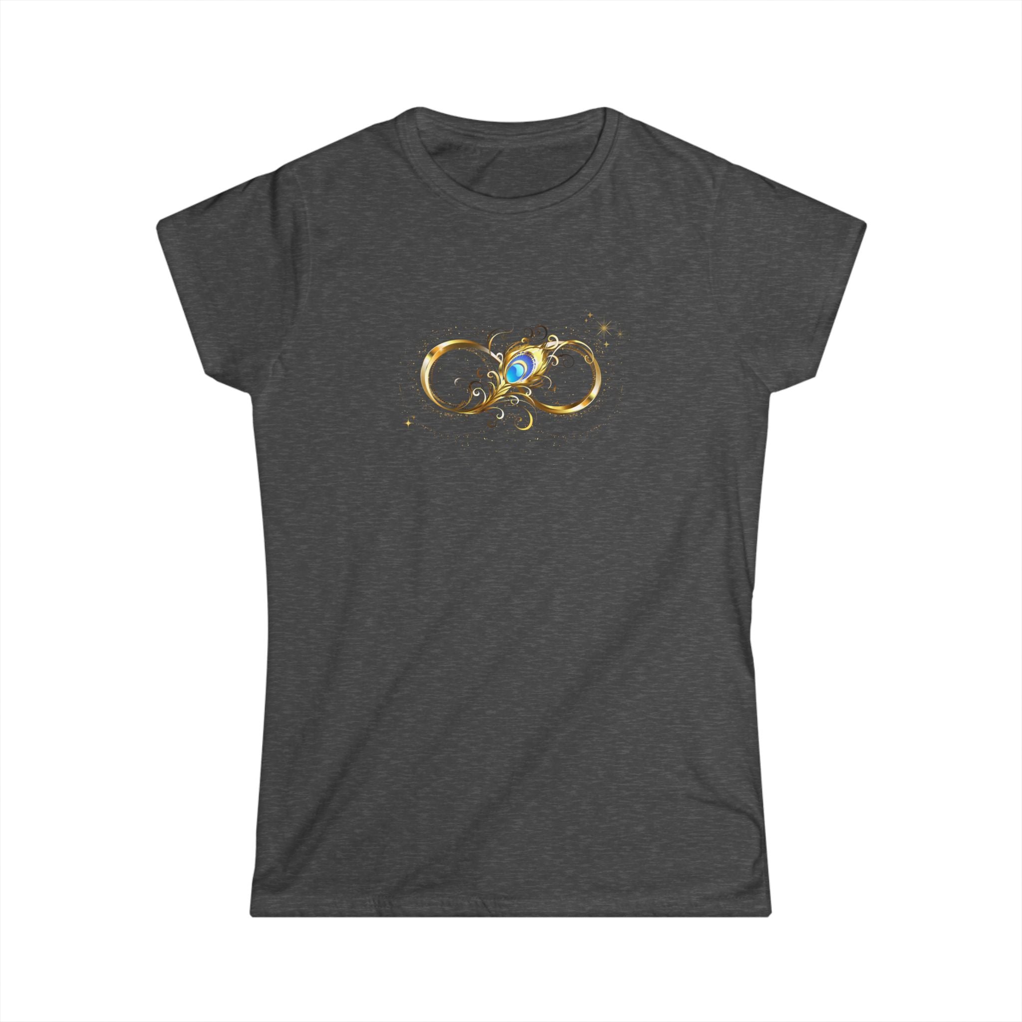 Goldenes Infinity Symbol - figurbetontes Damen T-Shirt