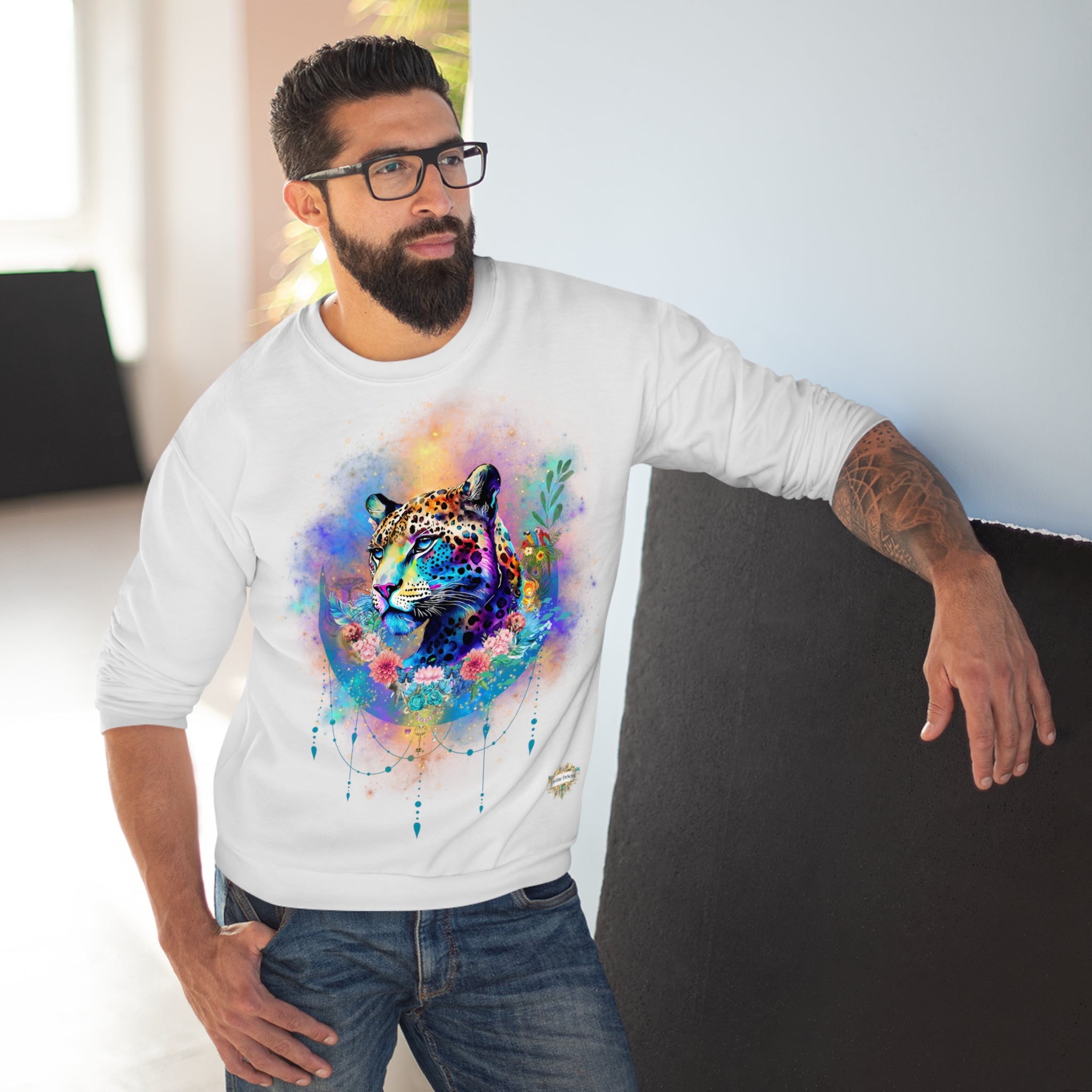 Bagheera´s Zauber Unisex Sweatshirt mit Designer-Leopardenprint