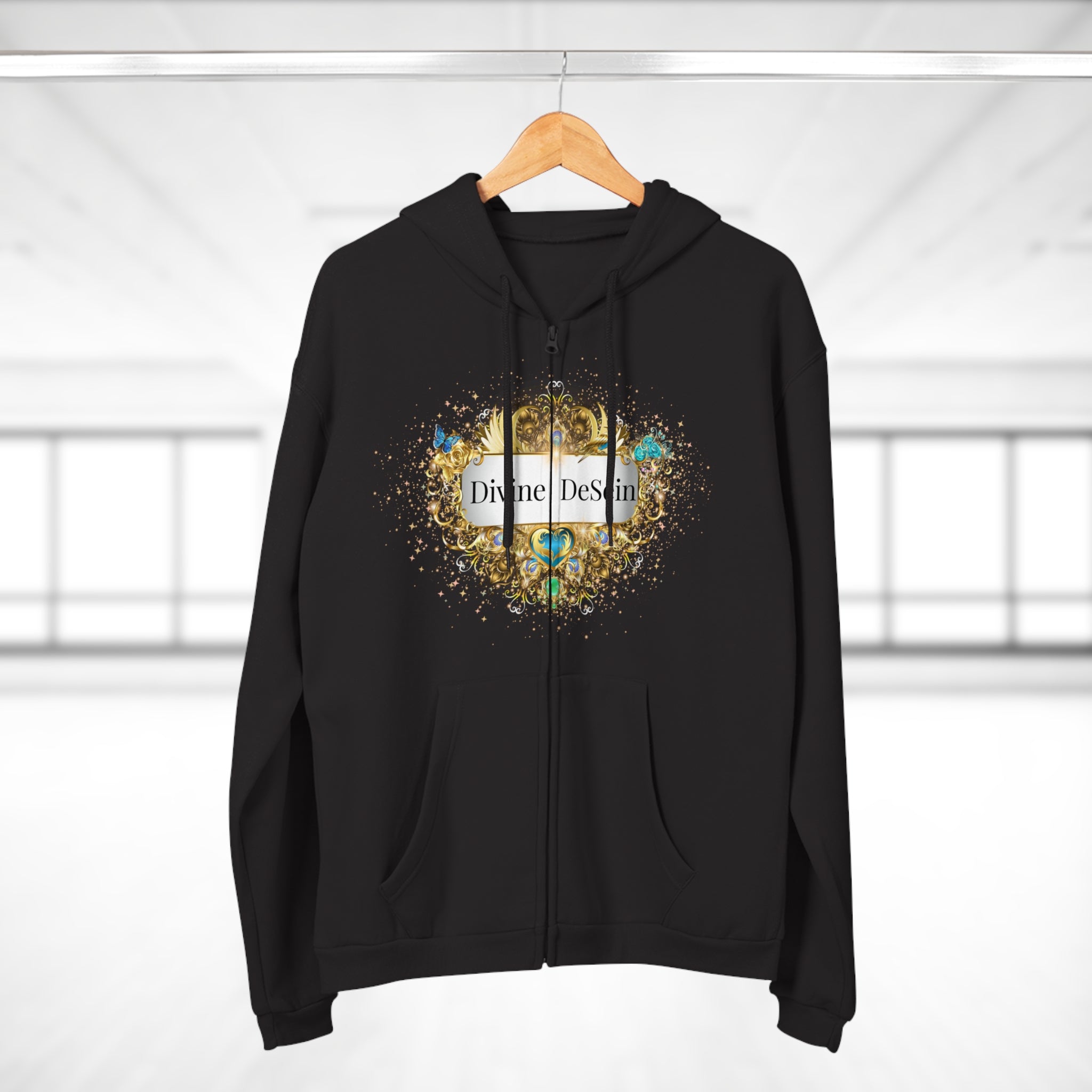 Space Energy Zip Hoodie with Universal Statement - Divine DeSein