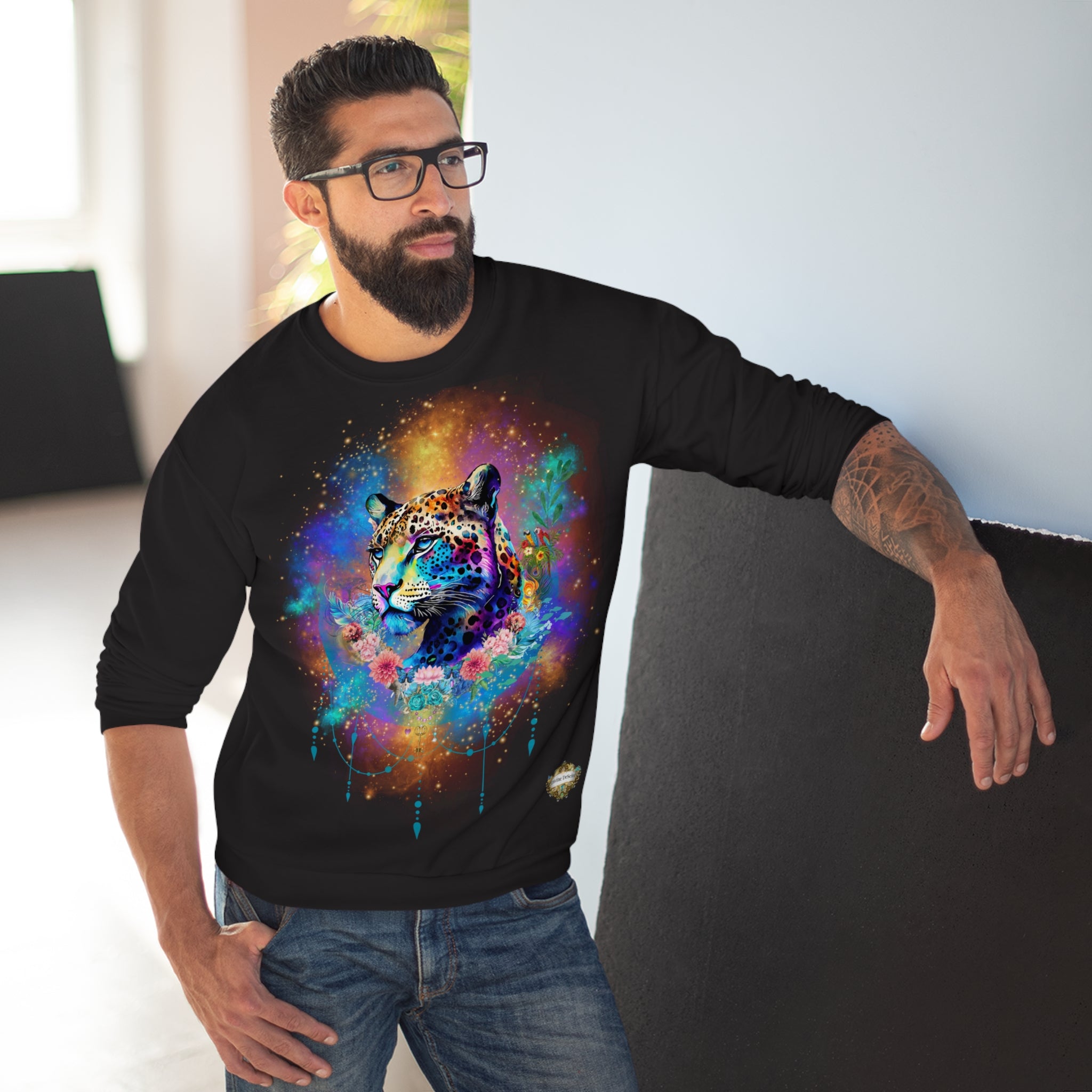 Bagheera´s Zauber Unisex Sweatshirt mit Designer-Leopardenprint