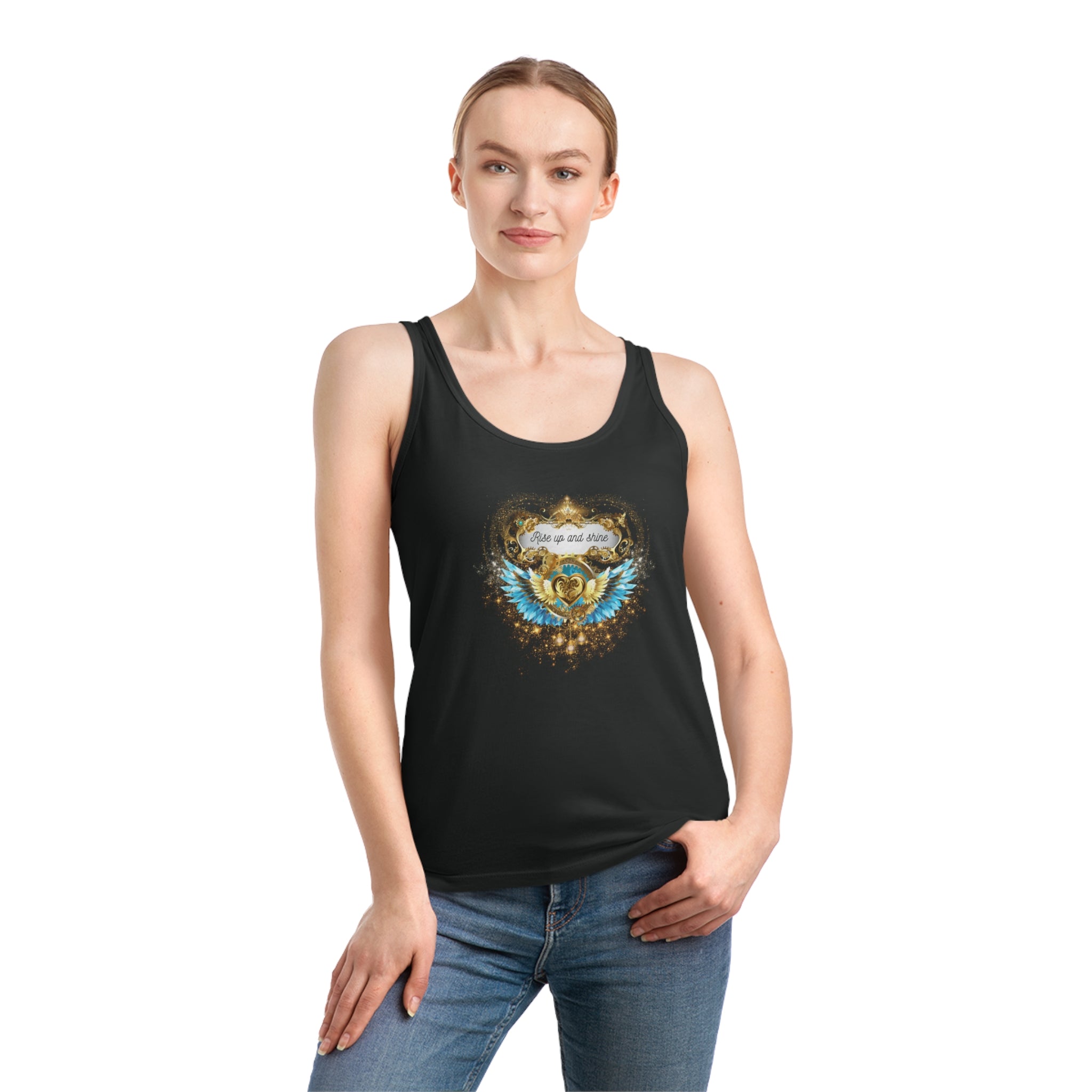 Designer Damentop "Rise up & shine"Tank Top aus Bio-Baumwolle - Divine DeSein