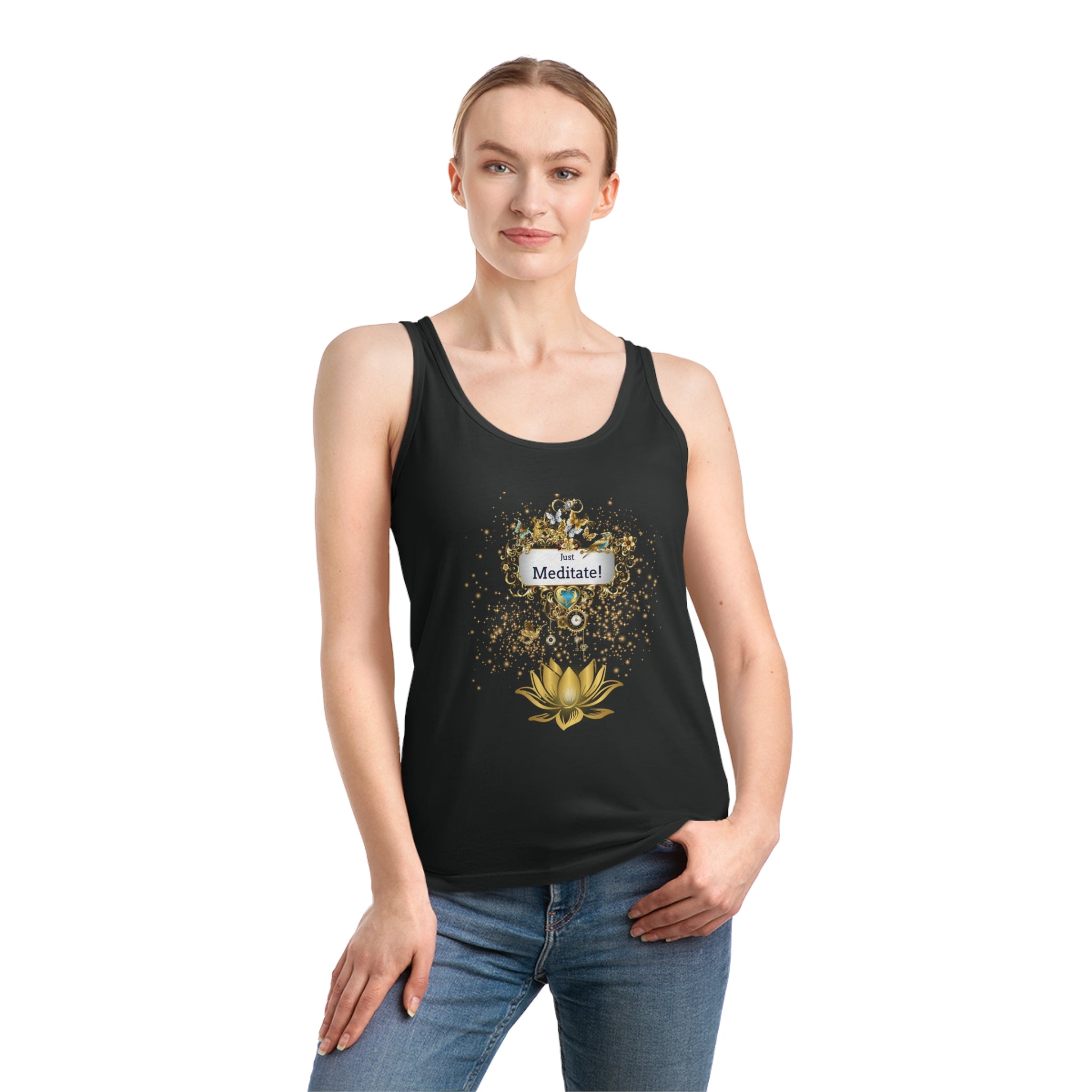 Damentop "Just meditate" Tank Top aus Bio-Baumwolle - Divine DeSein