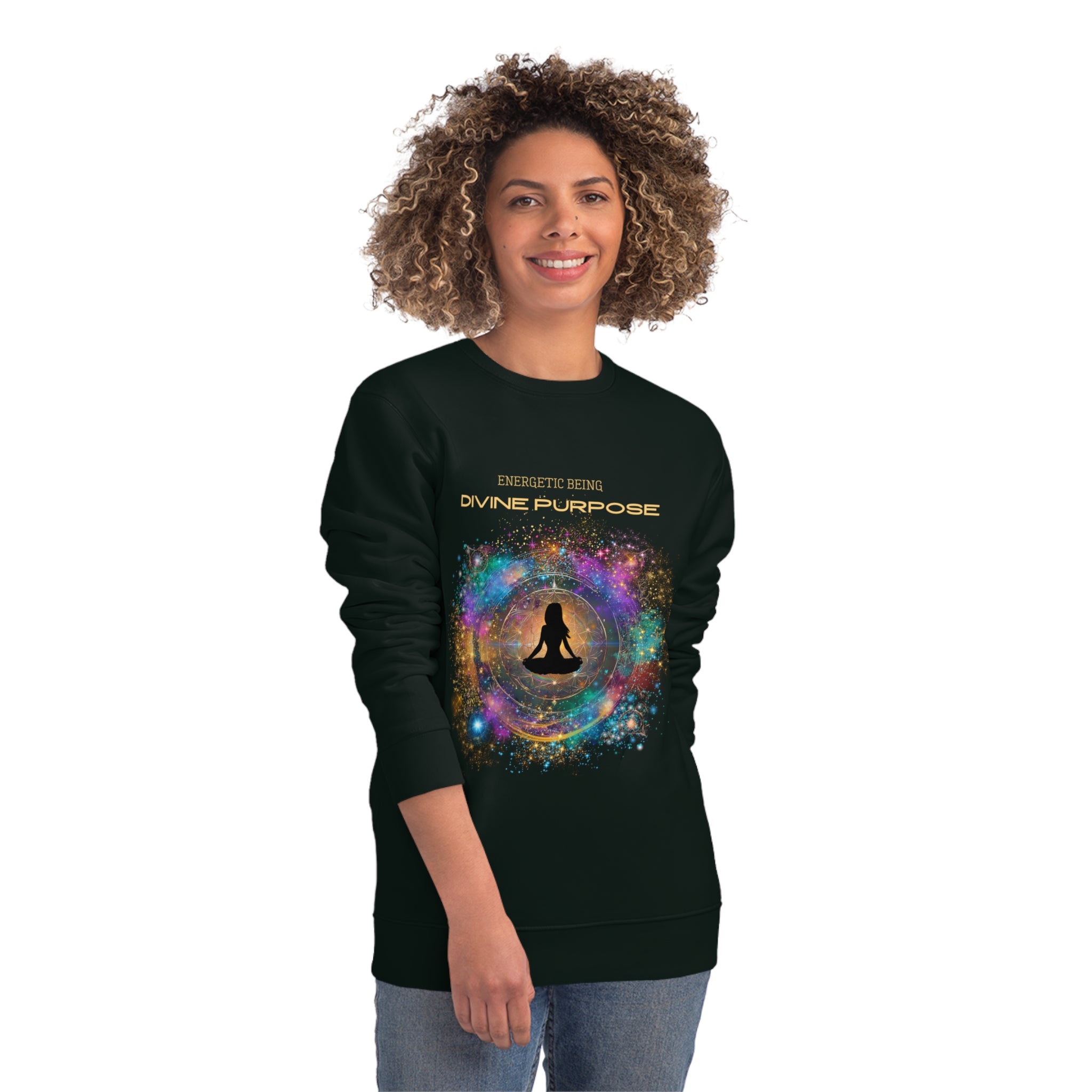 Energetic Being Divine Purpose Organic Sweatshirt - Cosmic Spirituality Apparel - Divine DeSein