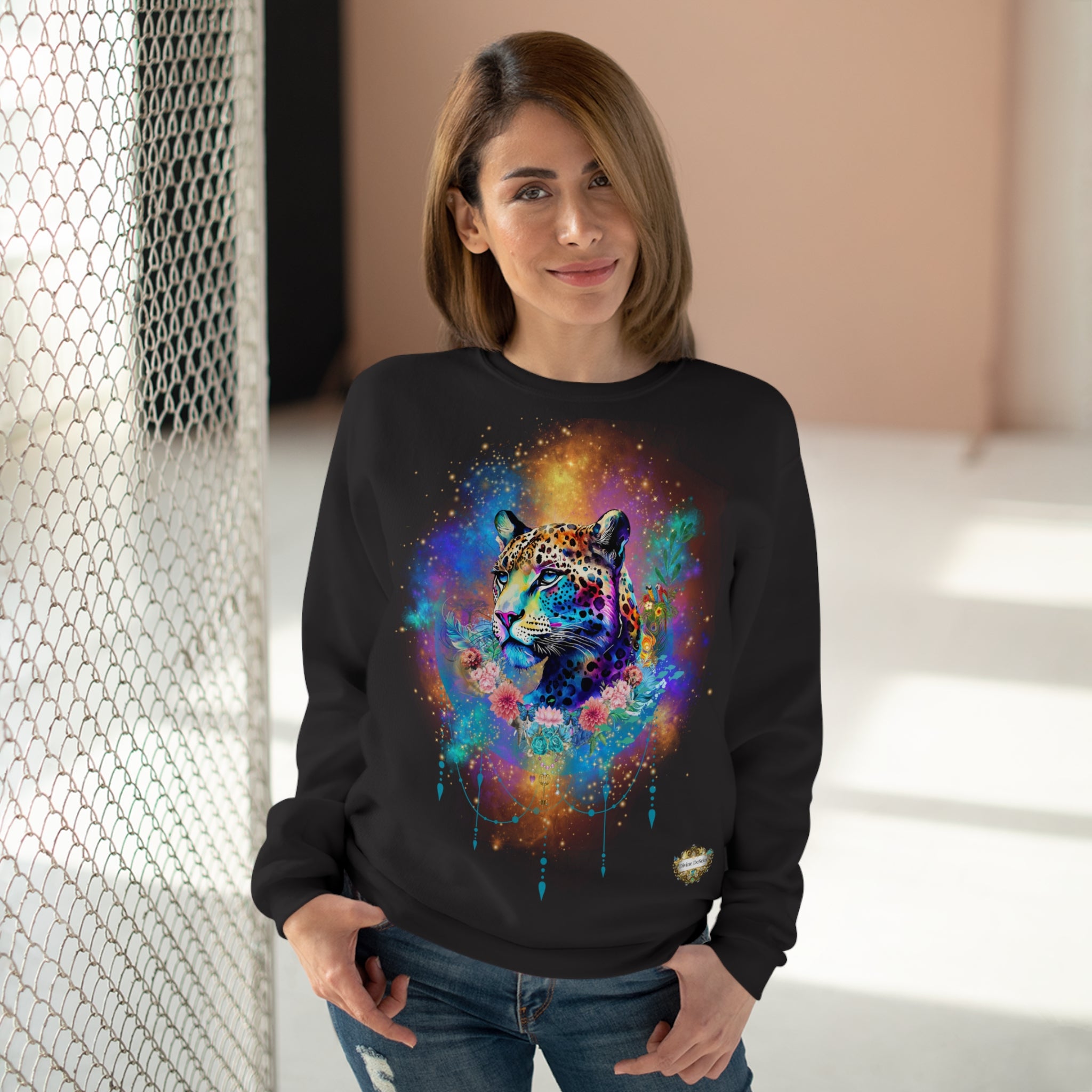Bagheera´s Zauber Unisex Sweatshirt mit Designer-Leopardenprint