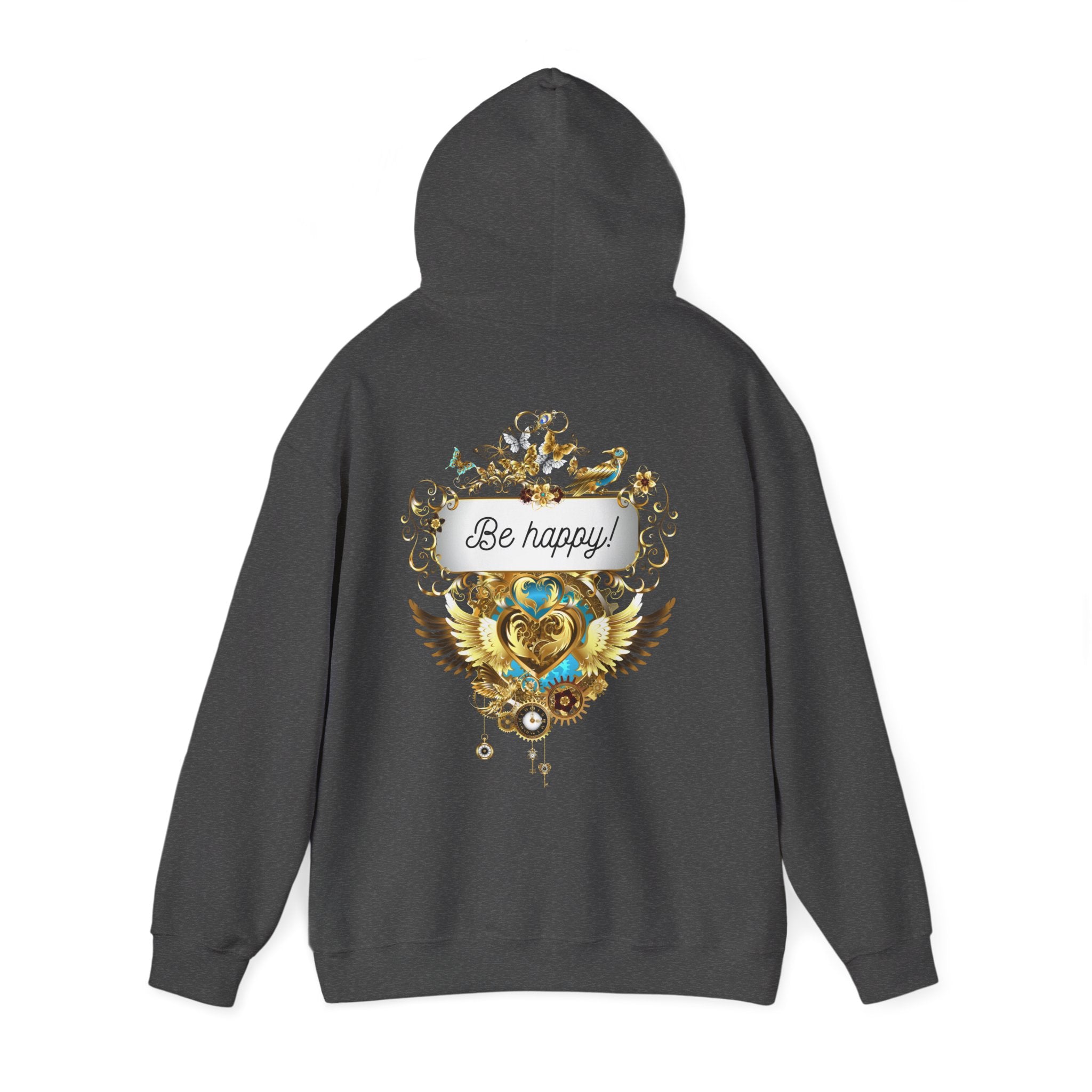 Be Happy - Kuscheliger Statement Hoodie für Männer - Divine DeSein