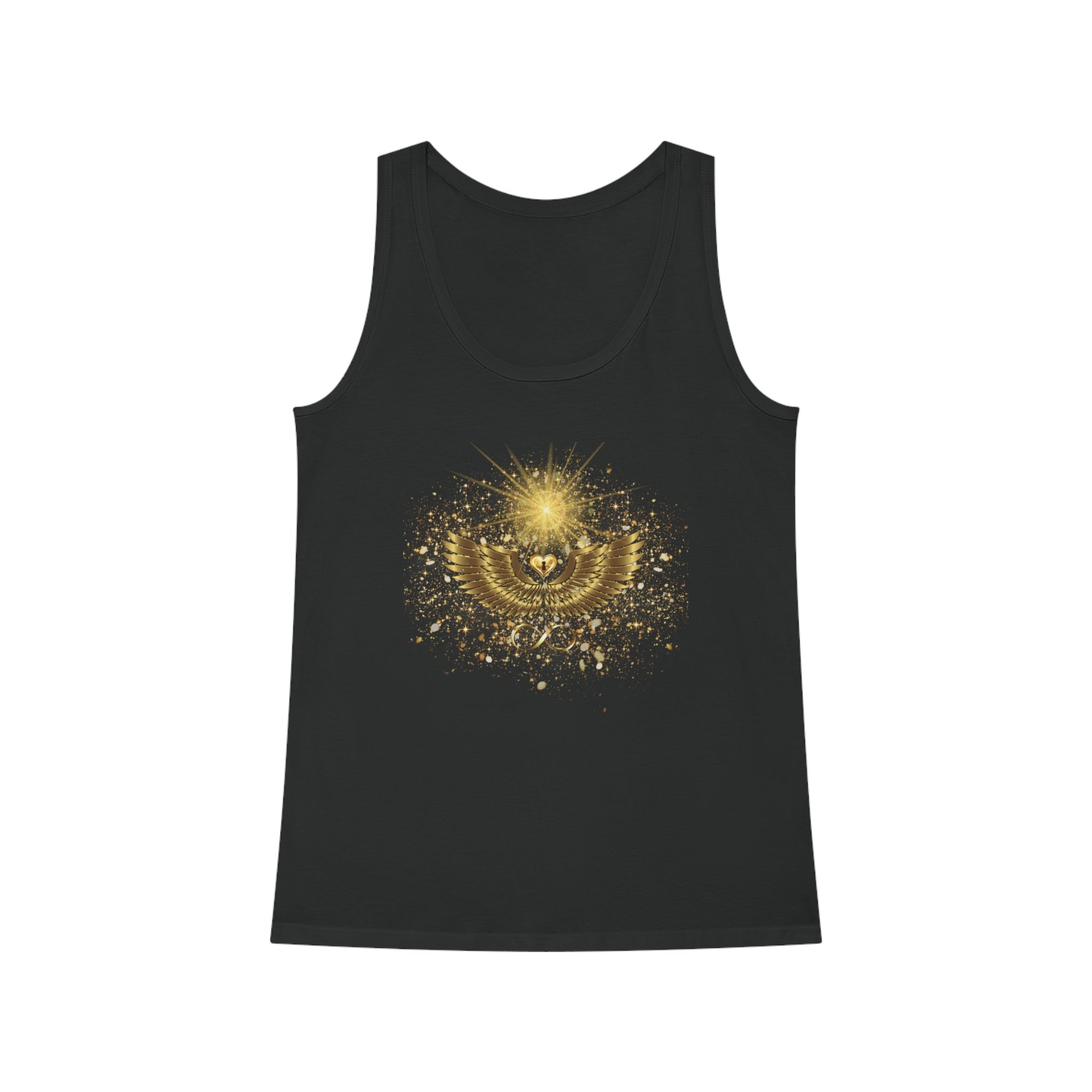 Spirituelles Damentop "Golden Wing" Tank Top aus Bio-Baumwolle - Divine DeSein