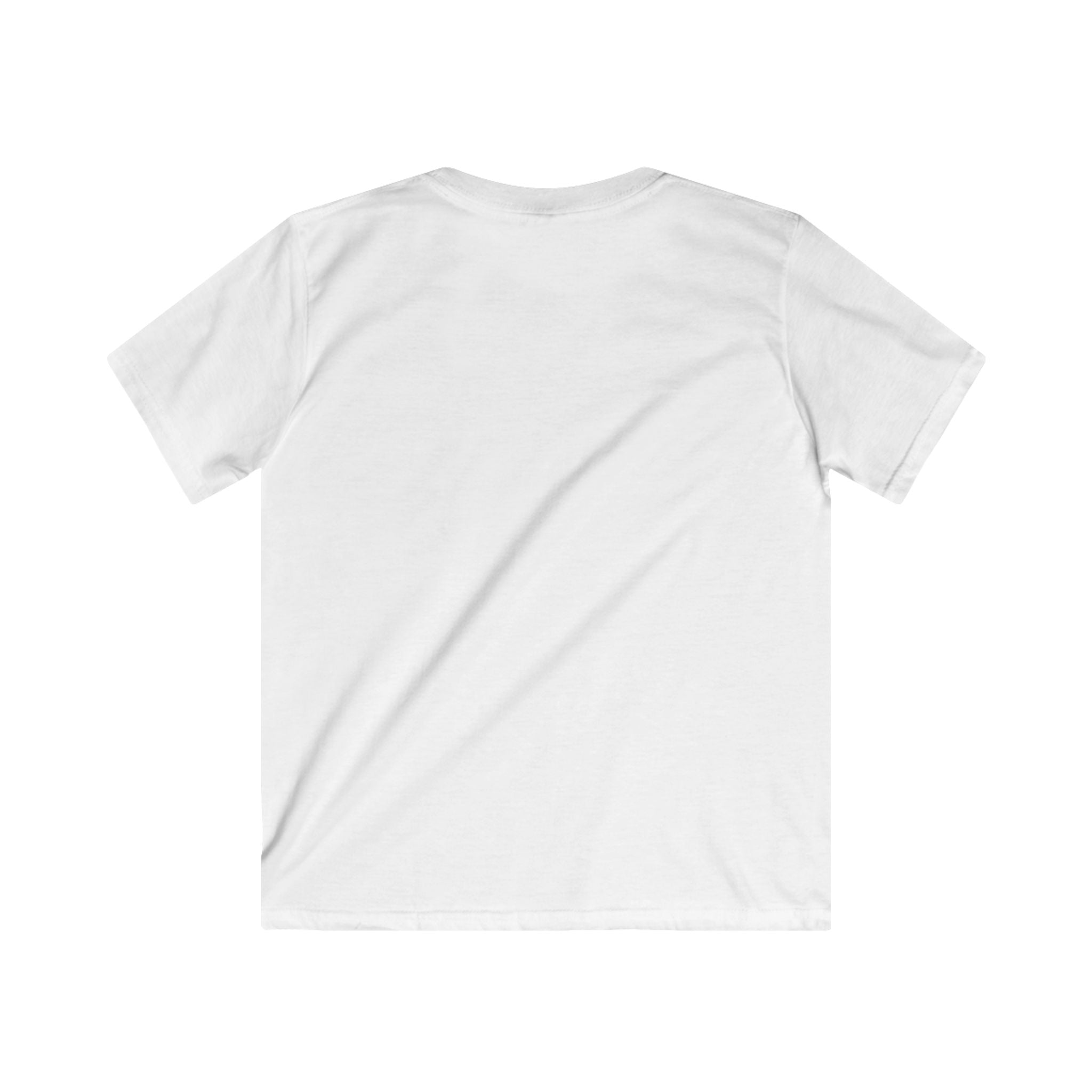 "Be Happy" Kids Softstyle T-Shirt in rosa und himmelblau
