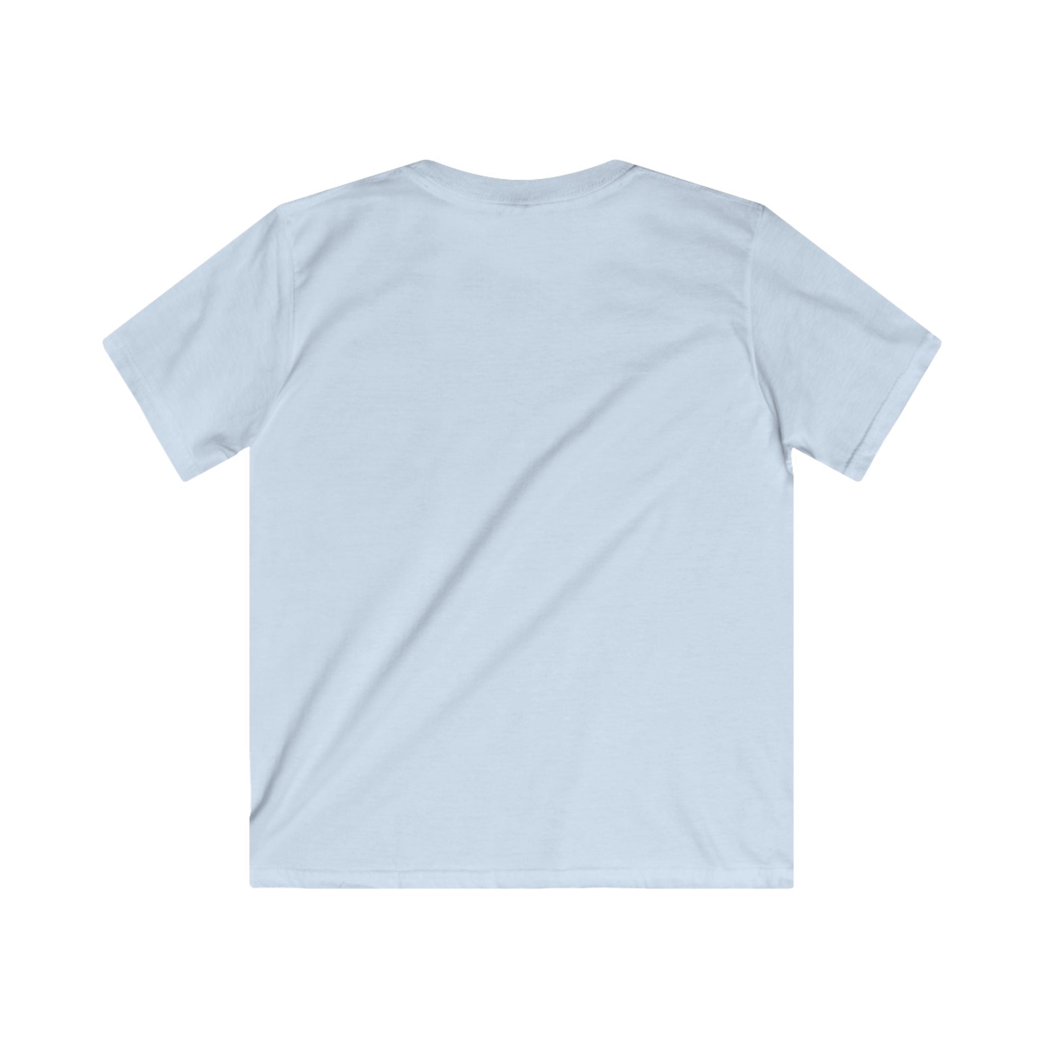 "Be Happy" Kids Softstyle T-Shirt in rosa und himmelblau