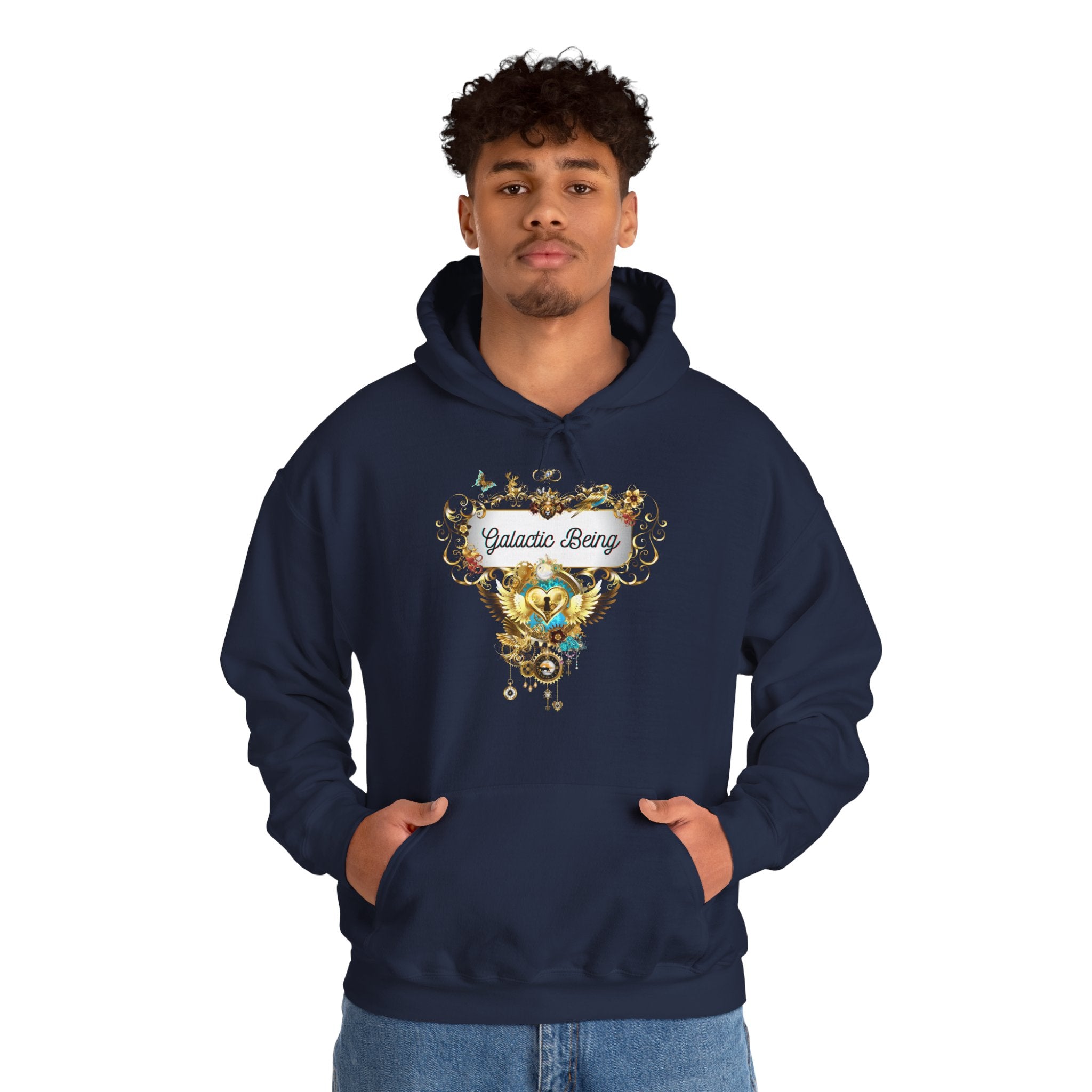 Galactic Being - Kuscheliger Statement Hoodie für Männer - Divine DeSein