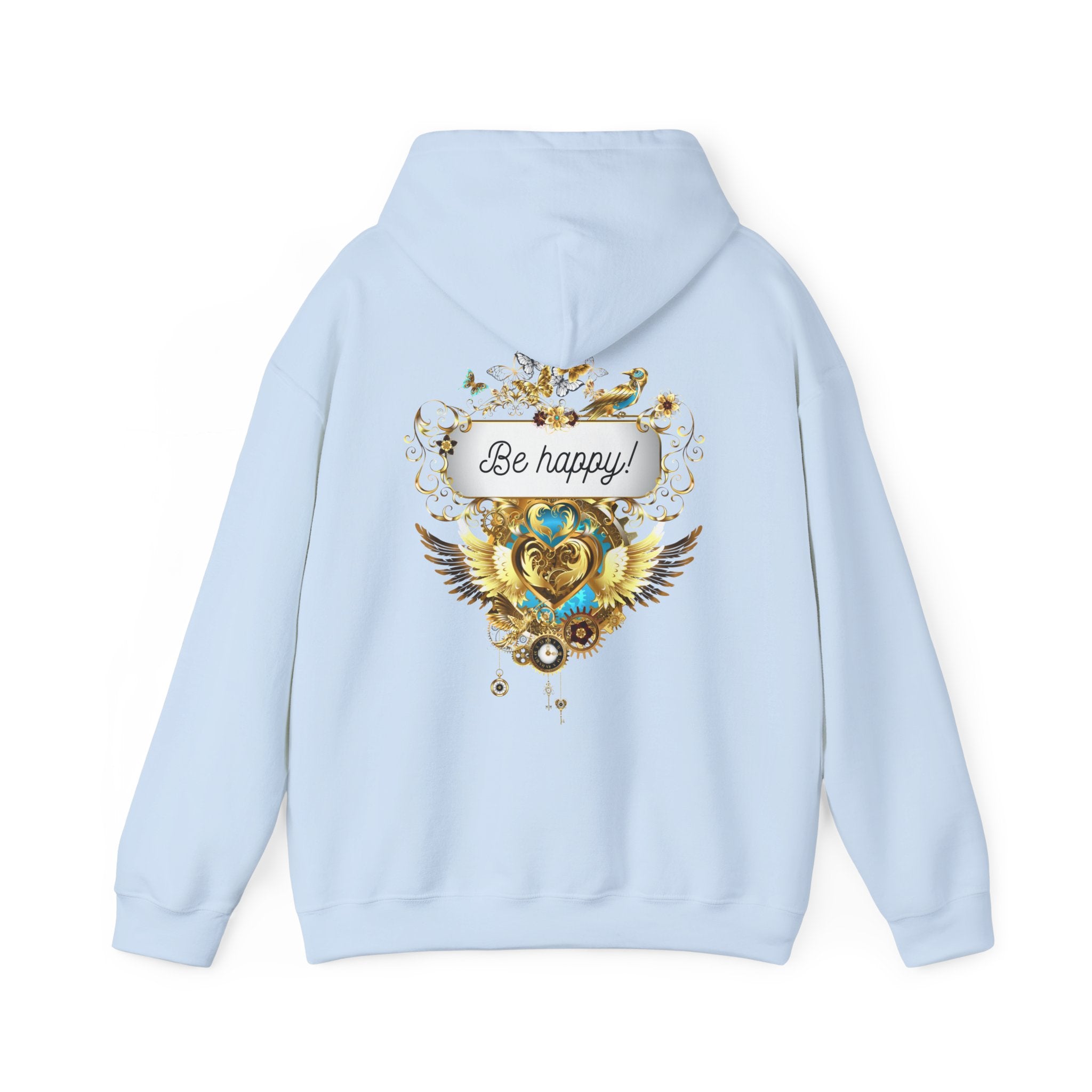 Be Happy - Kuscheliger Statement Hoodie für Männer - Divine DeSein
