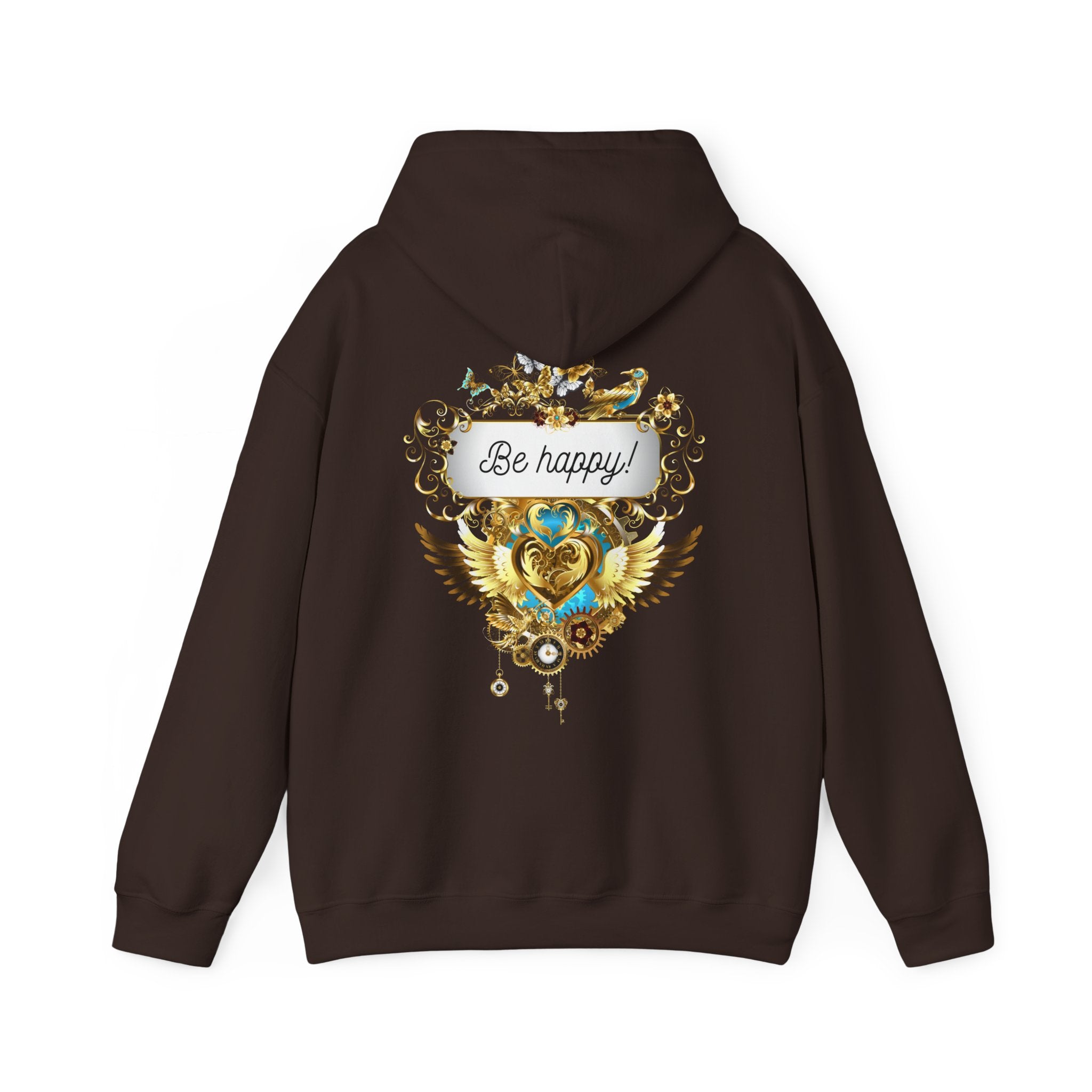 Be Happy - Kuscheliger Statement Hoodie für Männer - Divine DeSein