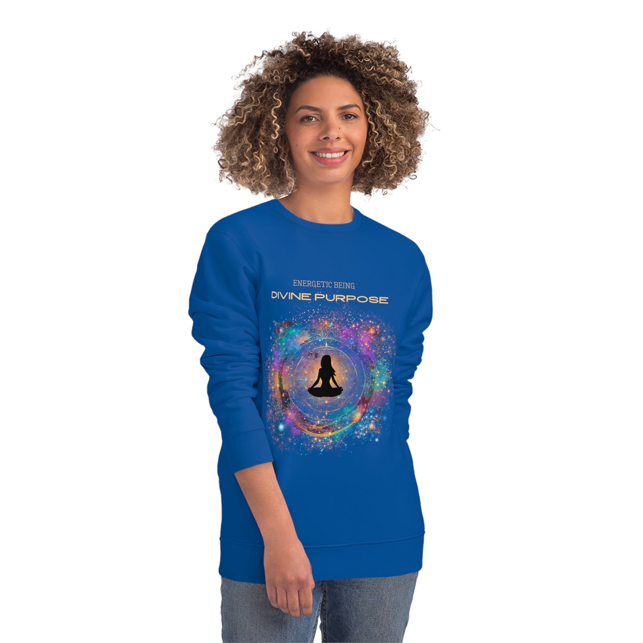 Energetic Being Divine Purpose Organic Sweatshirt - Cosmic Spirituality Apparel - Divine DeSein