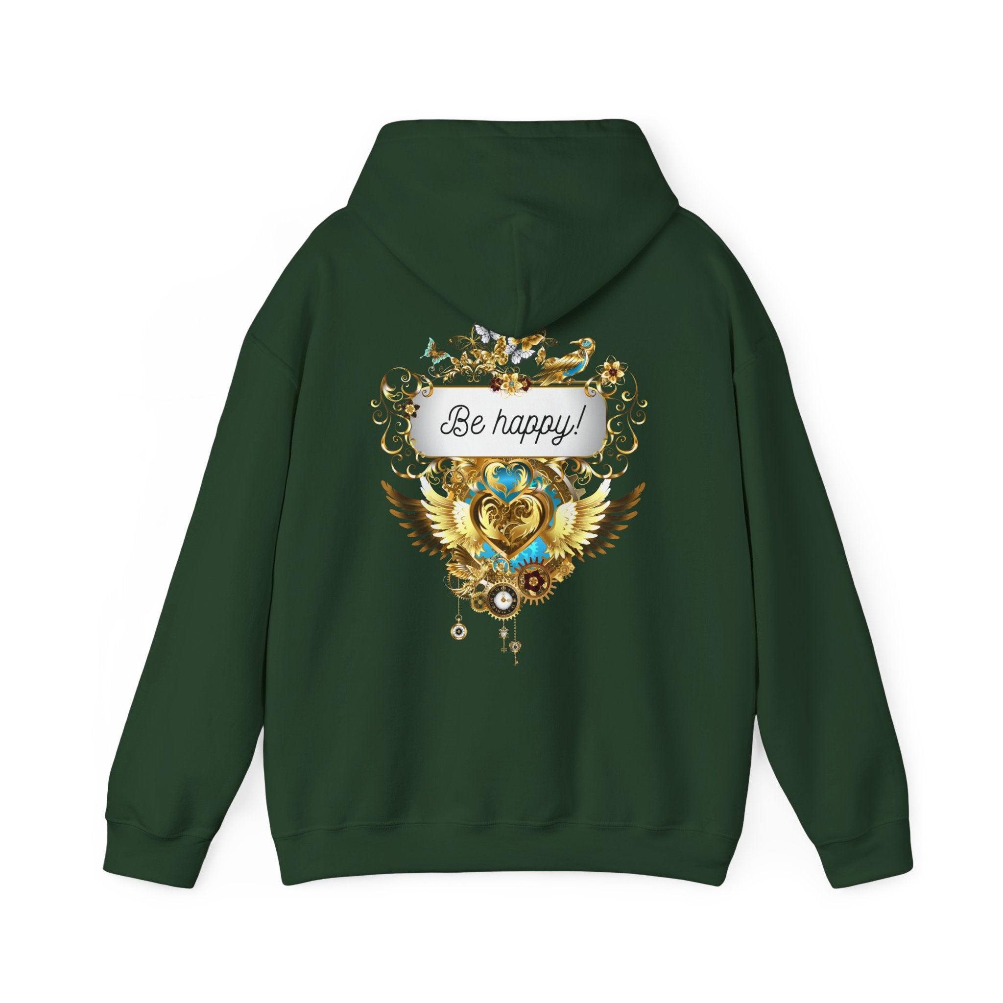 Be Happy - Kuscheliger Statement Hoodie für Männer - Divine DeSein