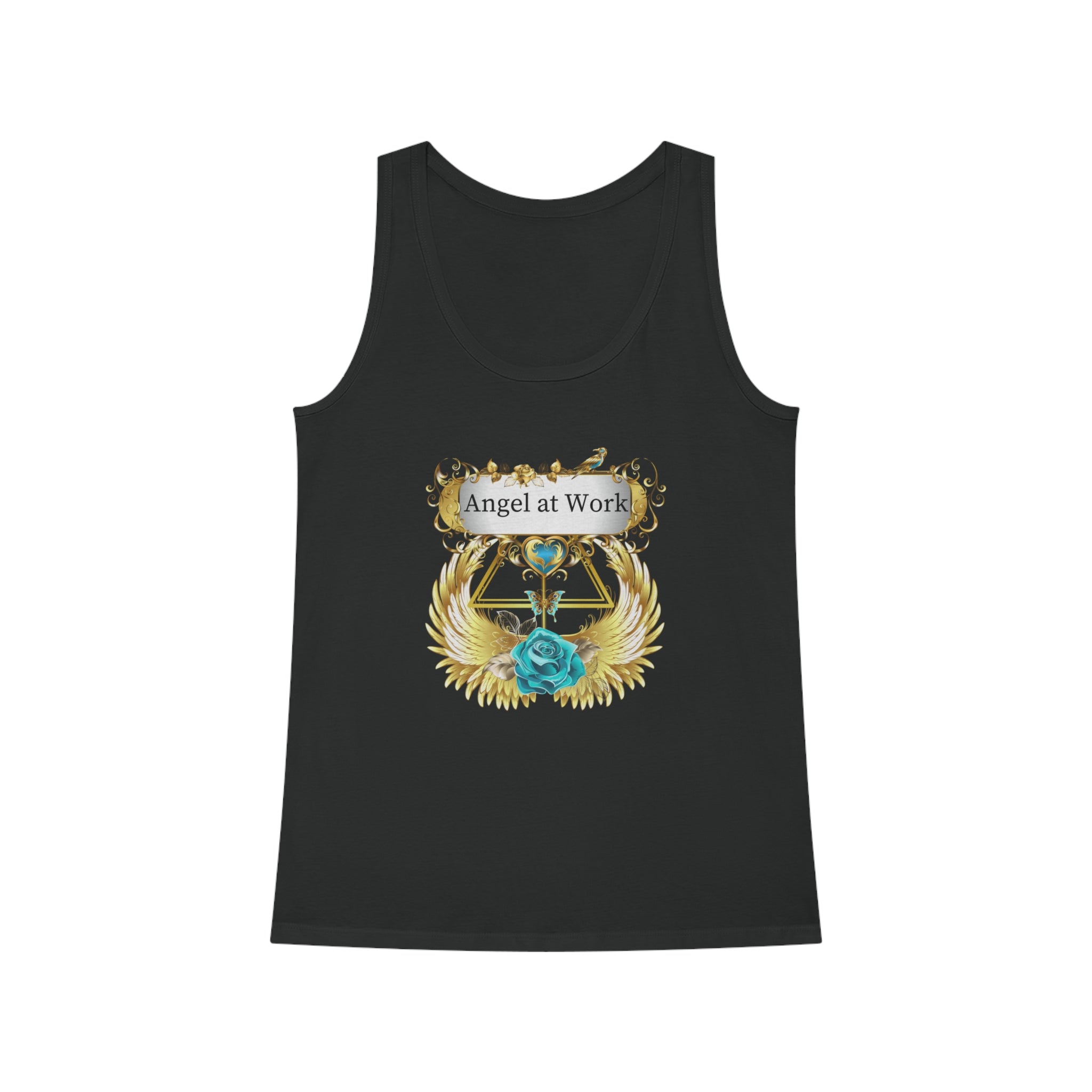 Spirituelles Damentop "Angel at Work" Tank Top aus Bio-Baumwolle - Divine DeSein