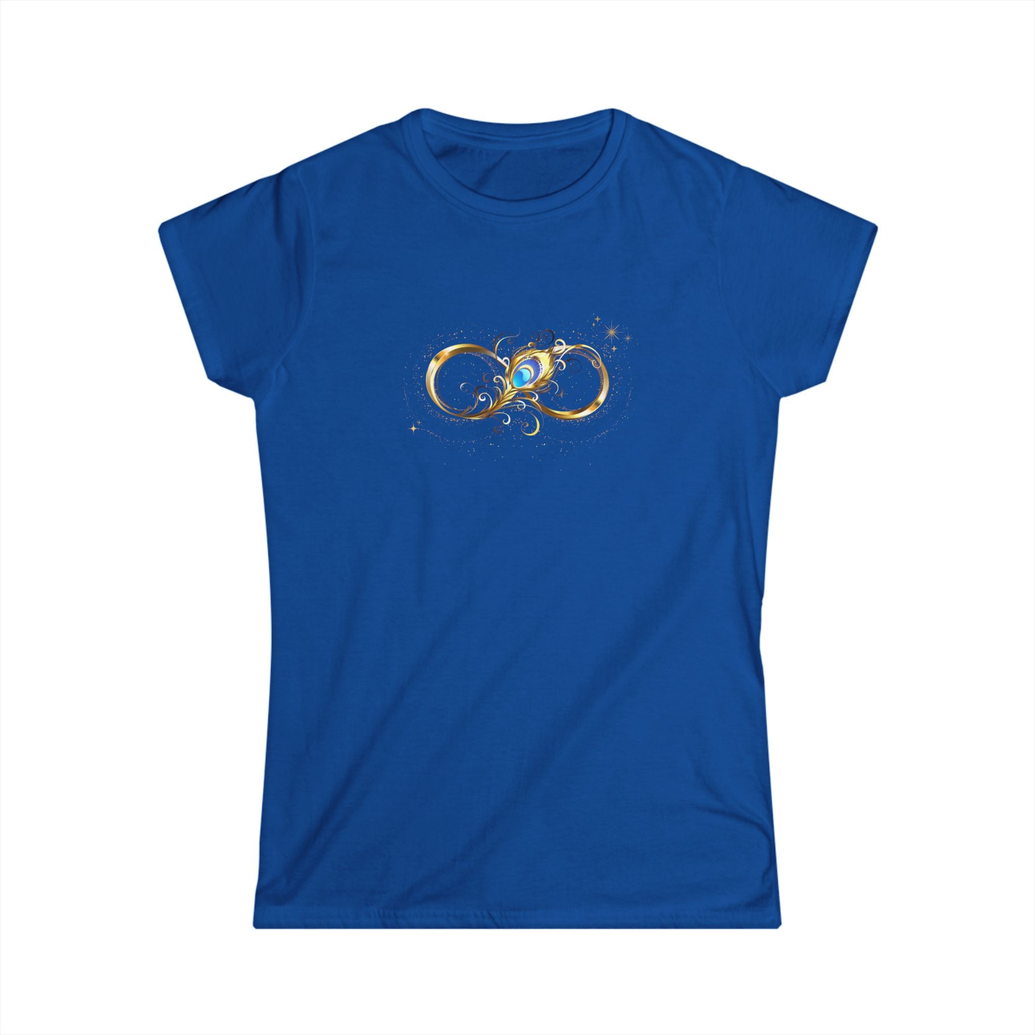 Goldenes Infinity Symbol - figurbetontes Damen T-Shirt