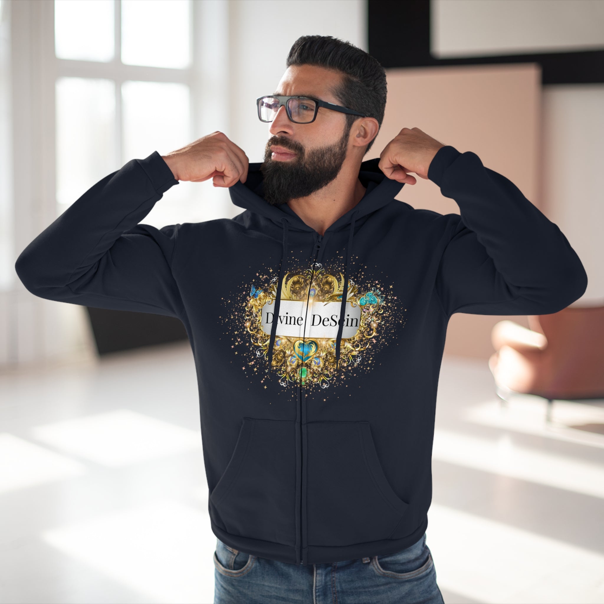 Galactic Energy Unisex Hoodie Zip Sweatshirt - Energetic Being - Divine Purpose - Divine DeSein