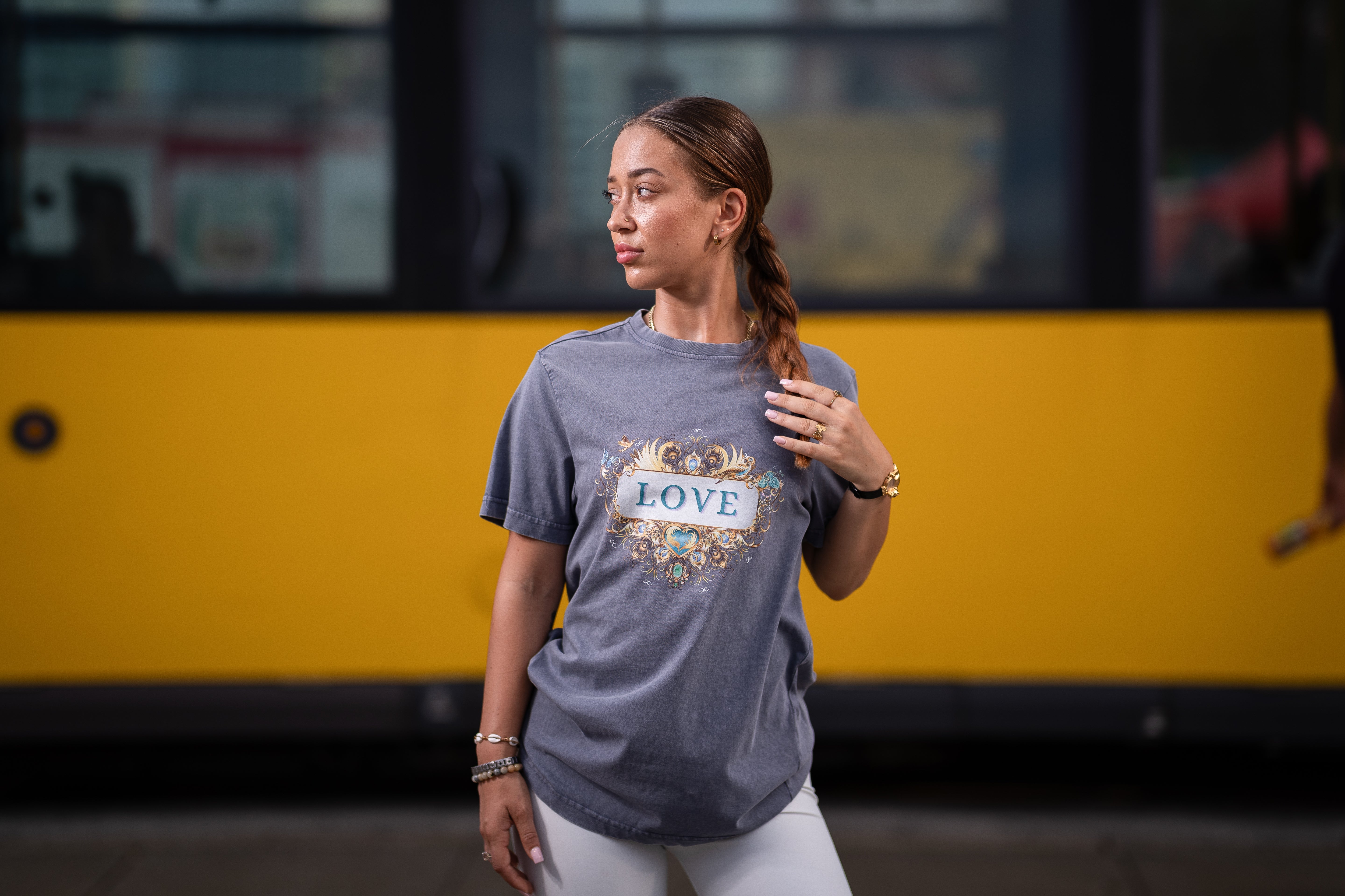 LOVE Acid Wash T-Shirt – Premium Statement - Divine DeSein