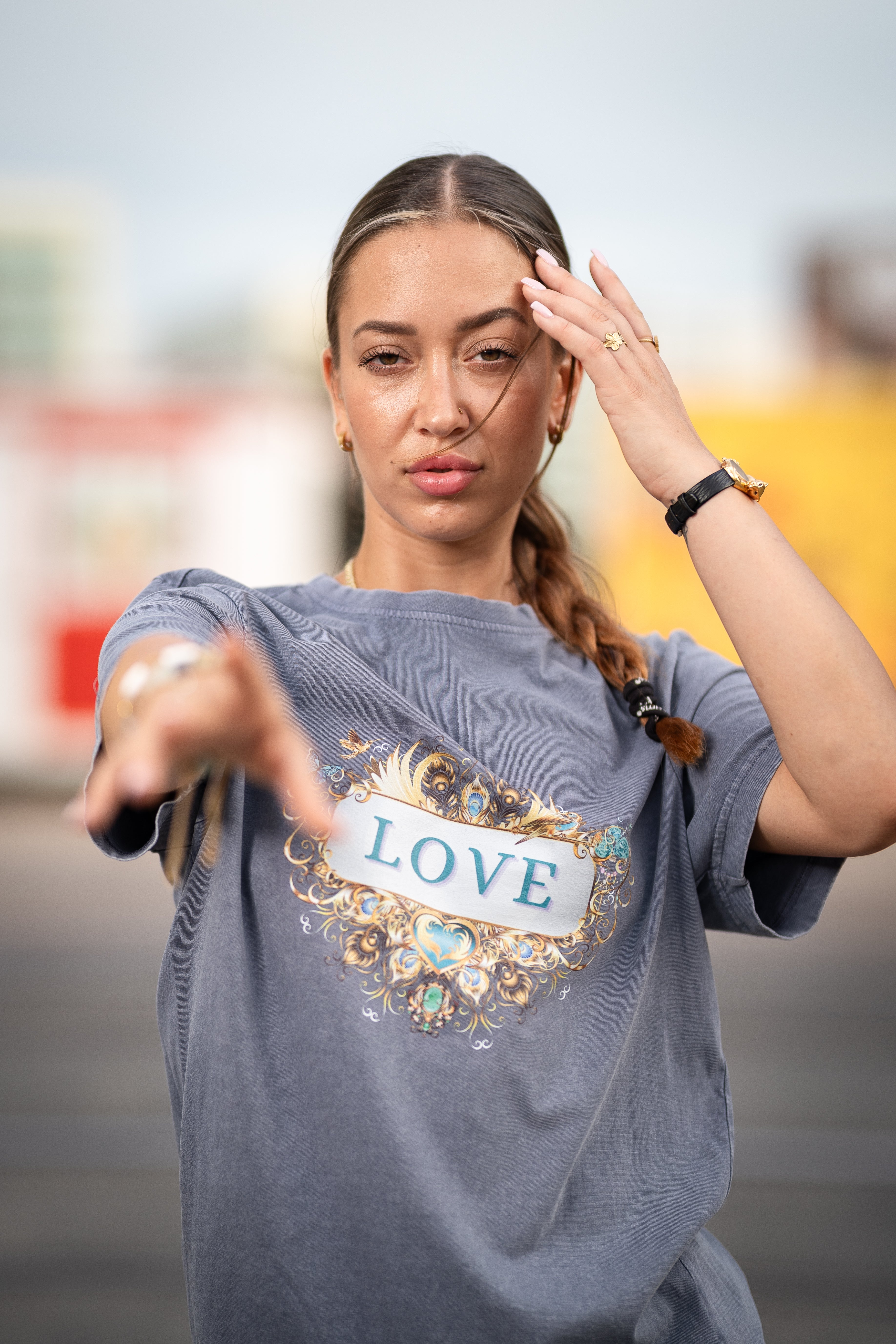 LOVE Acid Wash T-Shirt – Premium Statement - Divine DeSein