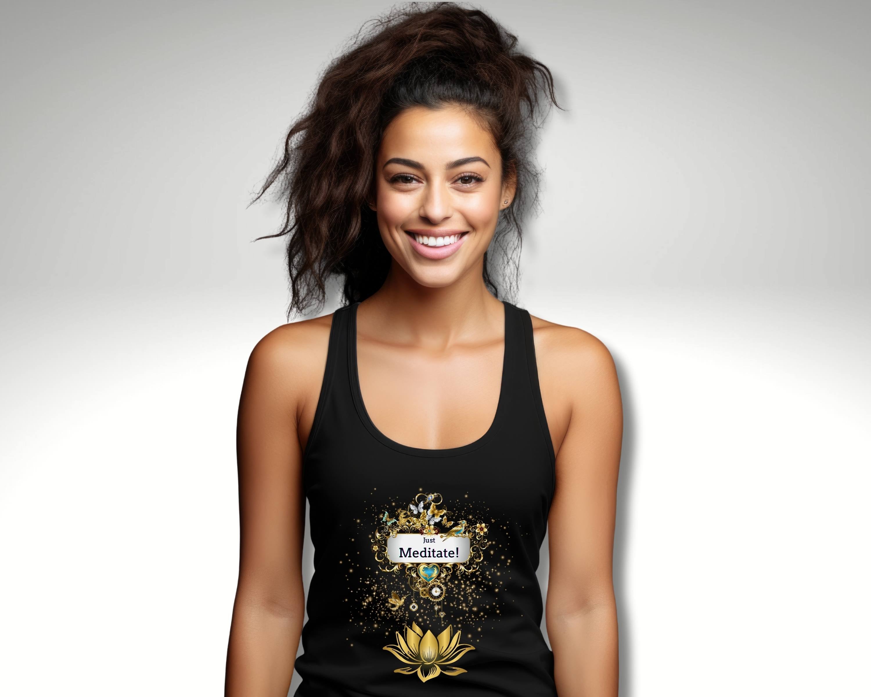 Damentop "Just meditate" Tank Top aus Bio-Baumwolle - Divine DeSein