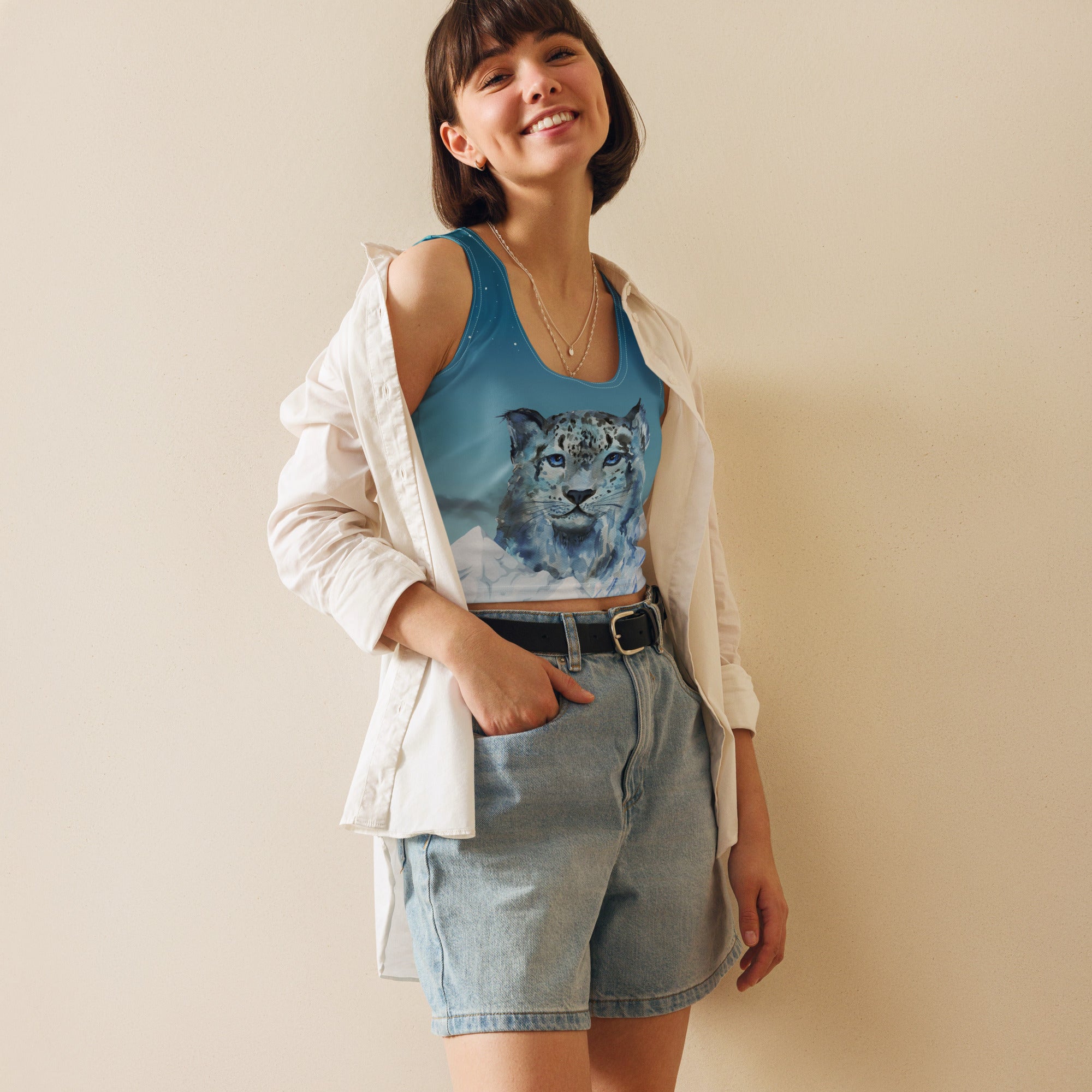 Schneeleoparden Designer-Top - Divine DeSein