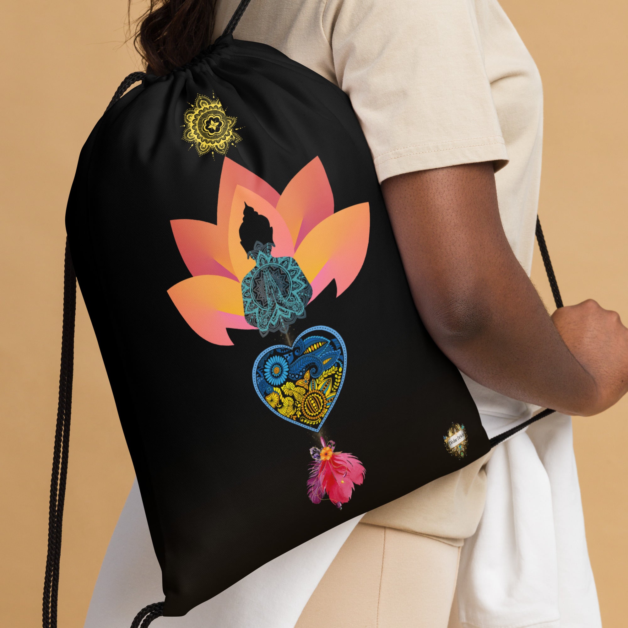 Buddhas Liebe - Turnbeutel schwarz - Divine DeSein