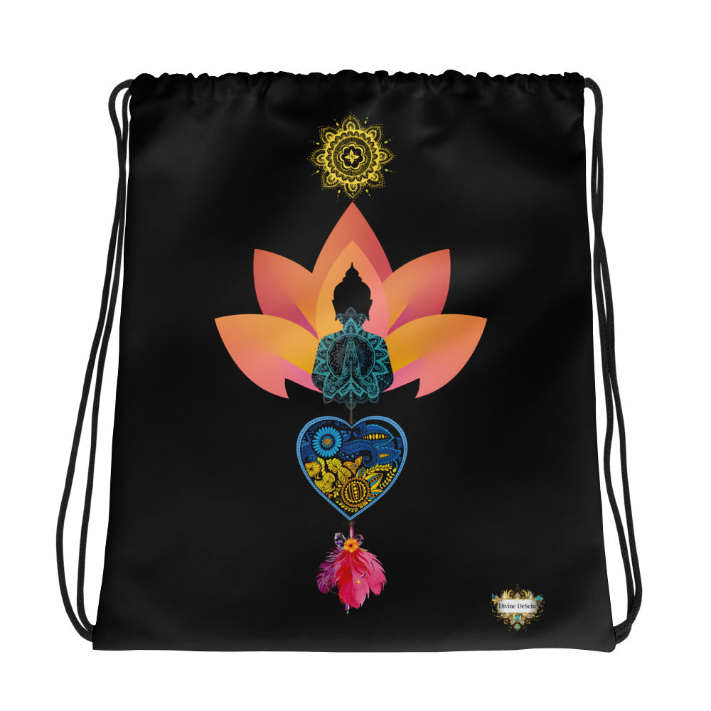 Buddhas Liebe - Turnbeutel schwarz - Divine DeSein