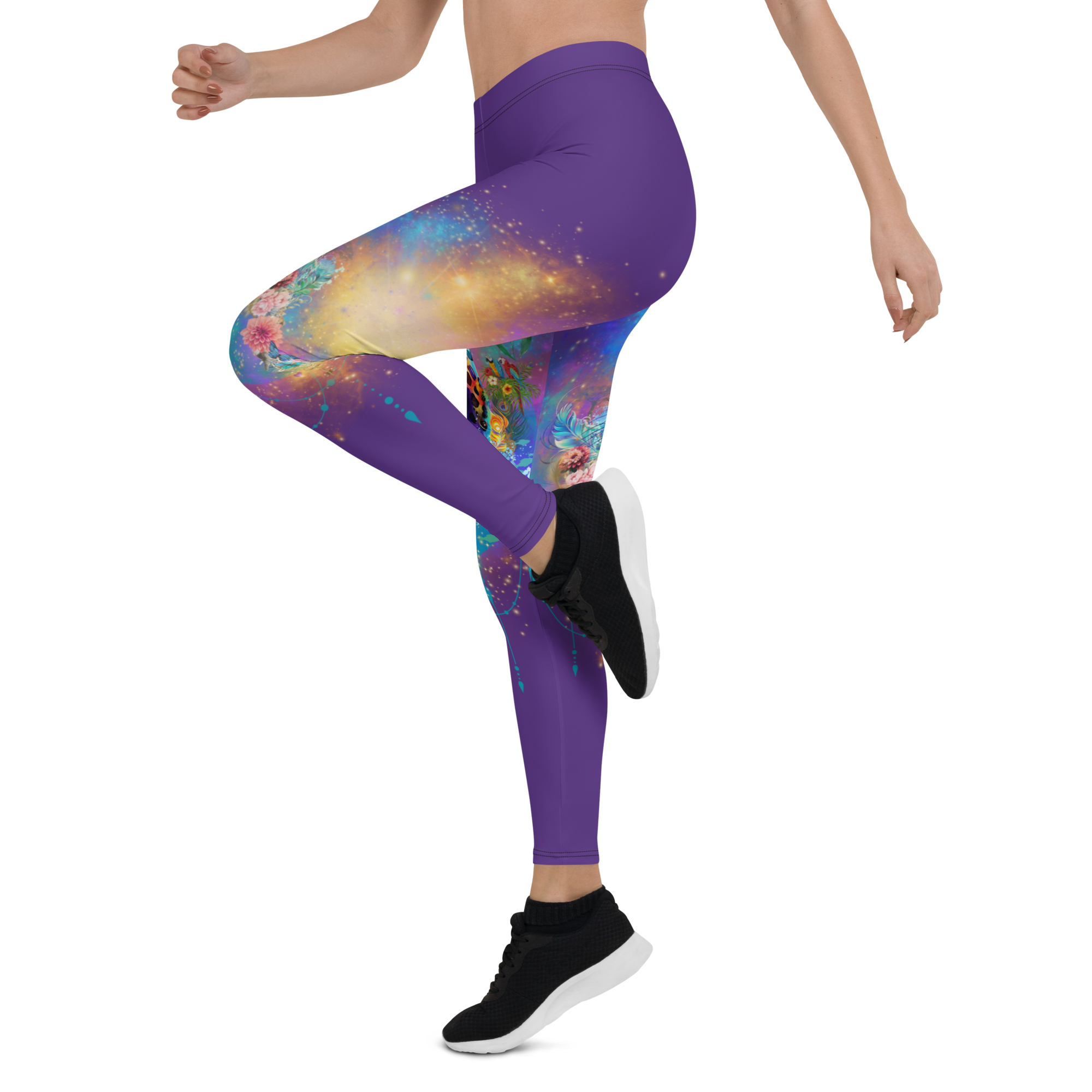 Besondere Leoparden Leggings - Bagheera´s Zauber - violett schmaler Bund - Divine DeSein