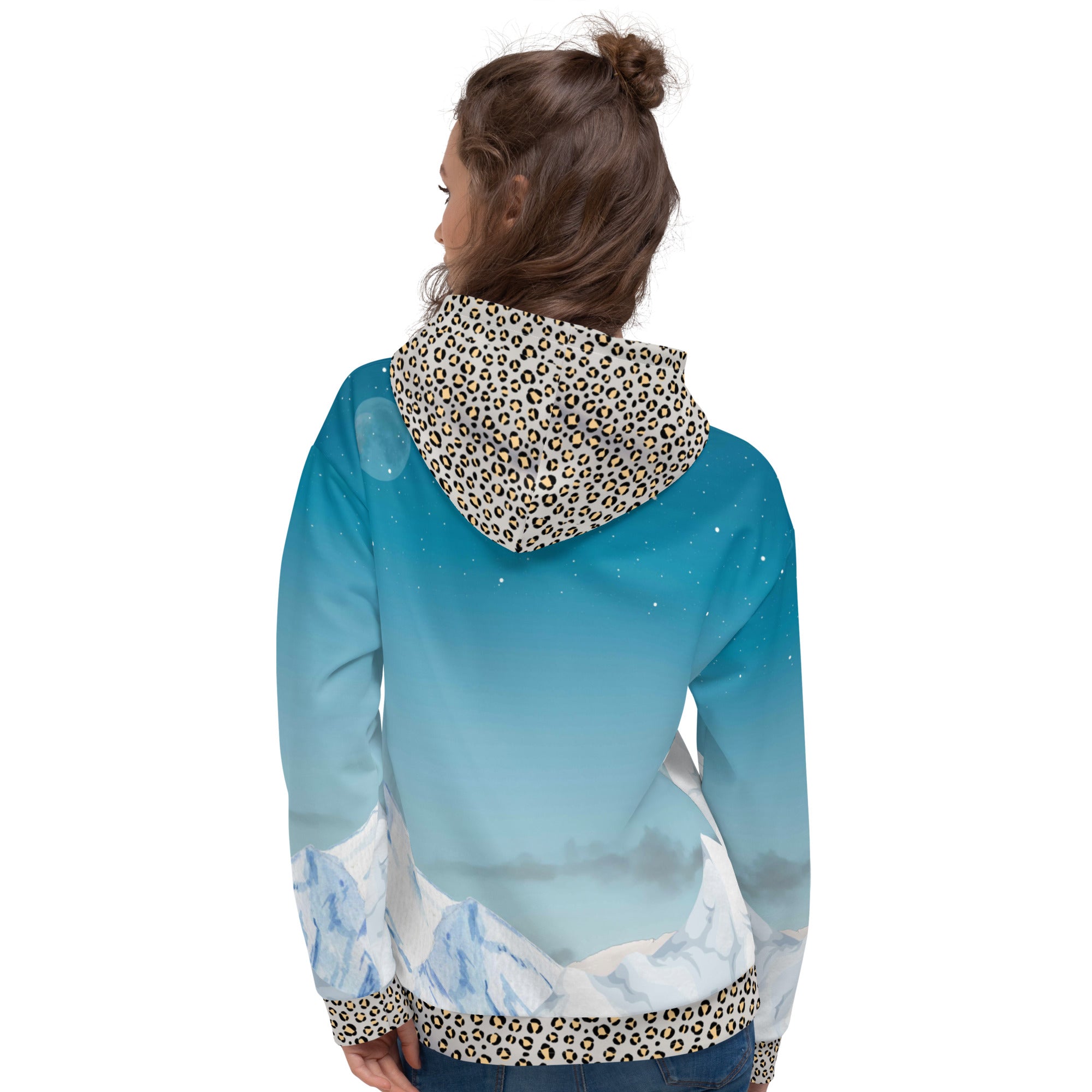 Schneeleoparden Unisex-Kapuzenpullover - Divine DeSein