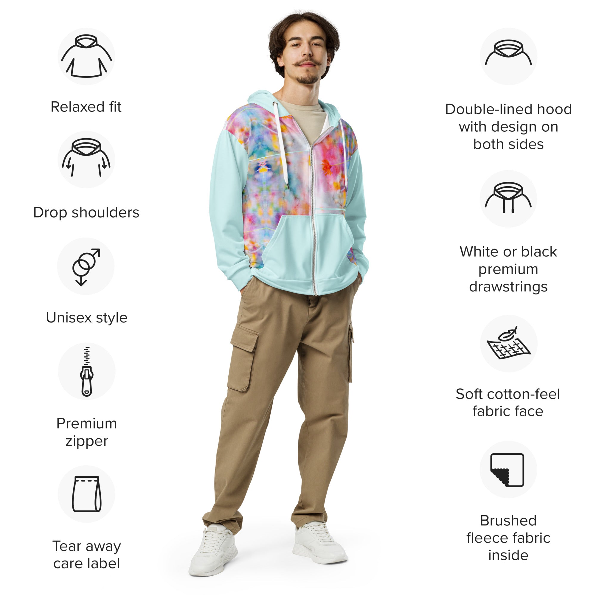 Aquarell Unisex Eco Zip-Hoodie - Divine DeSein