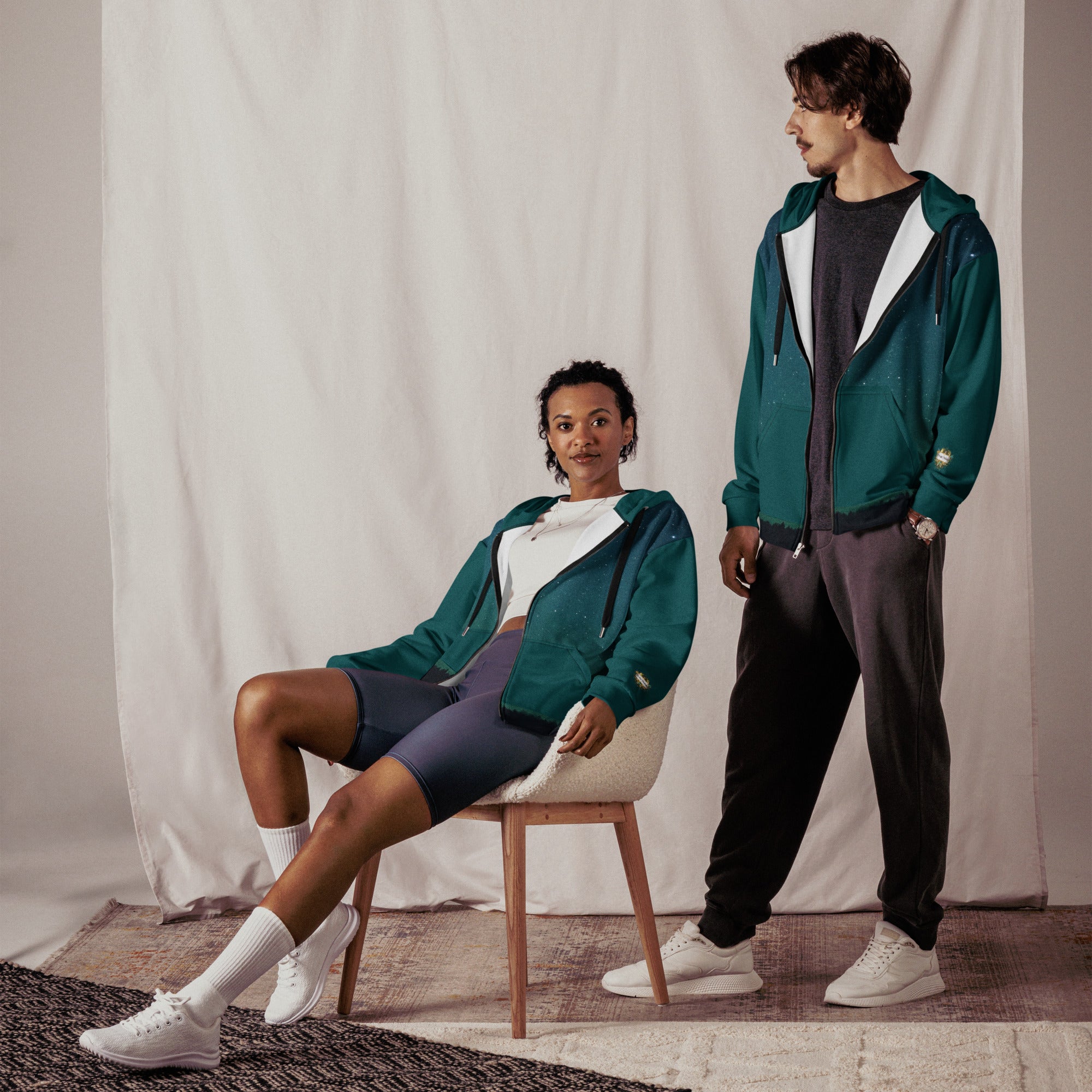 Neith Göttin - Unisex Zip-Hoodie Ozeanblau - Divine DeSein