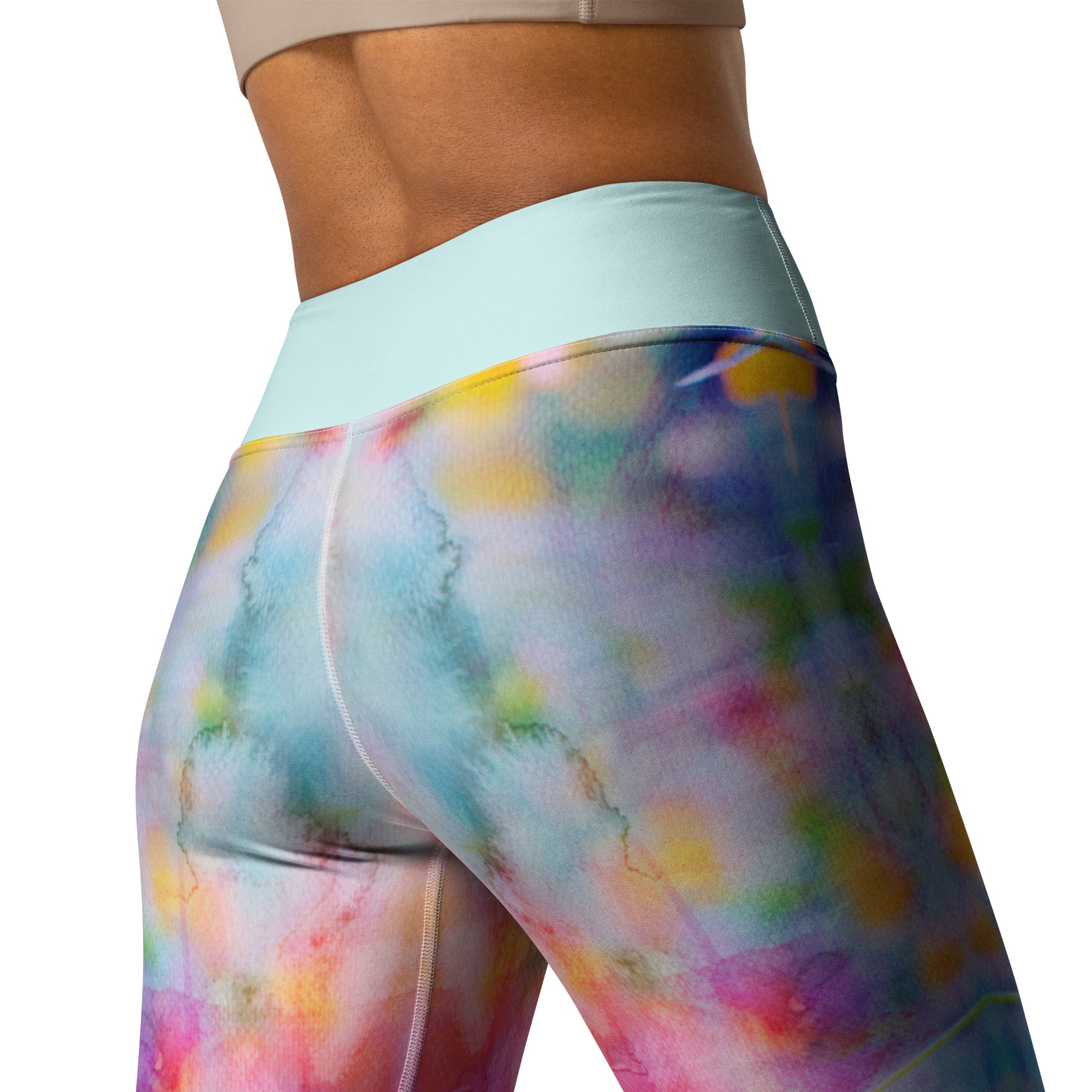 Farbenfrohe Yoga Leggings - Aquarell - Divine DeSein