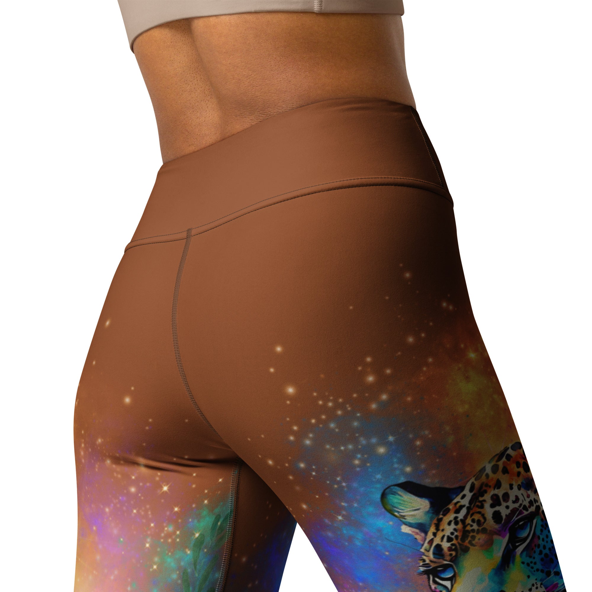 Bunte Leoparden Leggings - Bagheera´s Zauber -sattes Braun - Divine DeSein