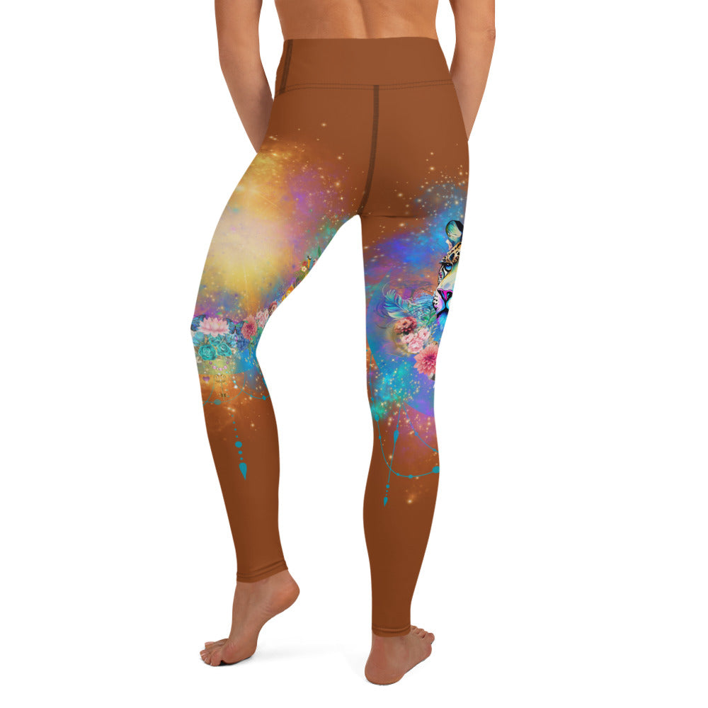 Bunte Leoparden Leggings - Bagheera´s Zauber -sattes Braun - Divine DeSein