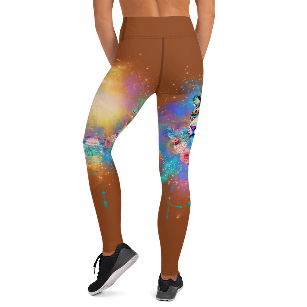 Bunte Leoparden Leggings - Bagheera´s Zauber -sattes Braun - Divine DeSein