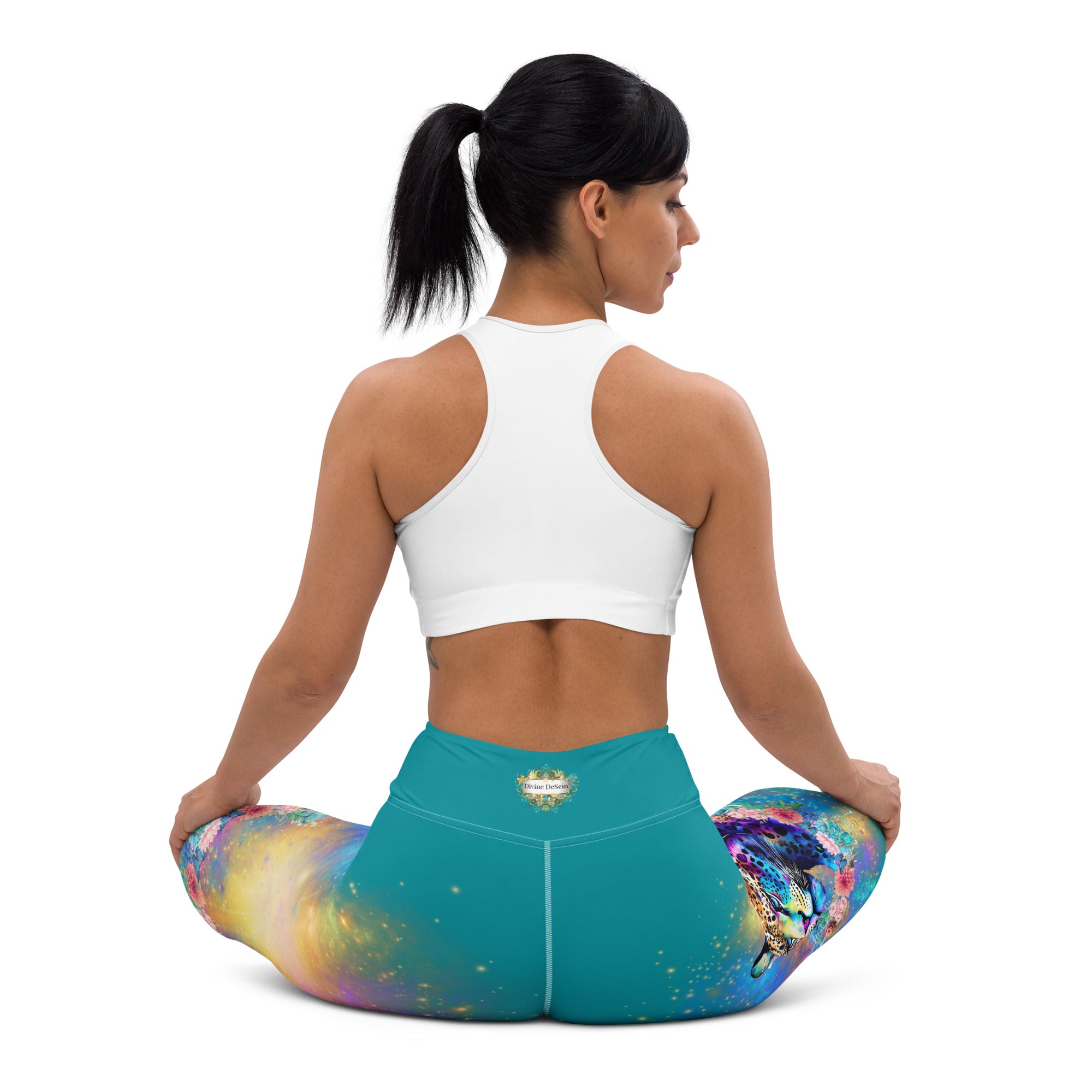 Bunte Leoparden Leggings - Bagheera´s Zauber -Ostblau - Divine DeSein