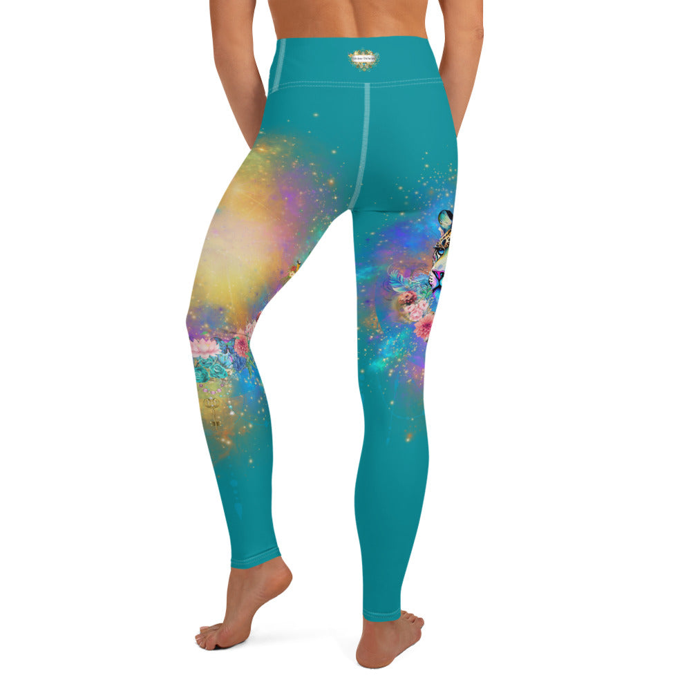 Bunte Leoparden Leggings - Bagheera´s Zauber -Ostblau - Divine DeSein