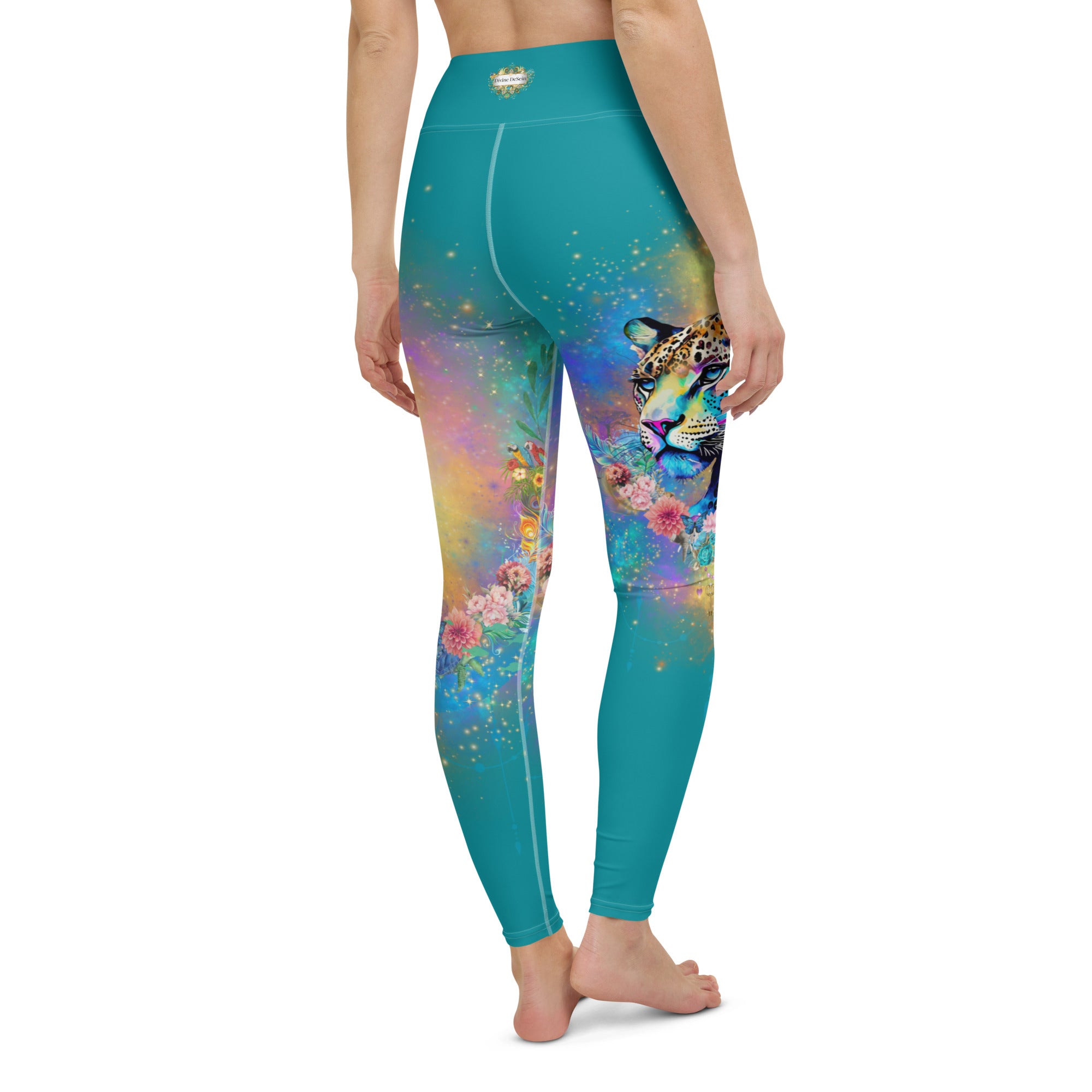 Bunte Leoparden Leggings - Bagheera´s Zauber -Ostblau - Divine DeSein