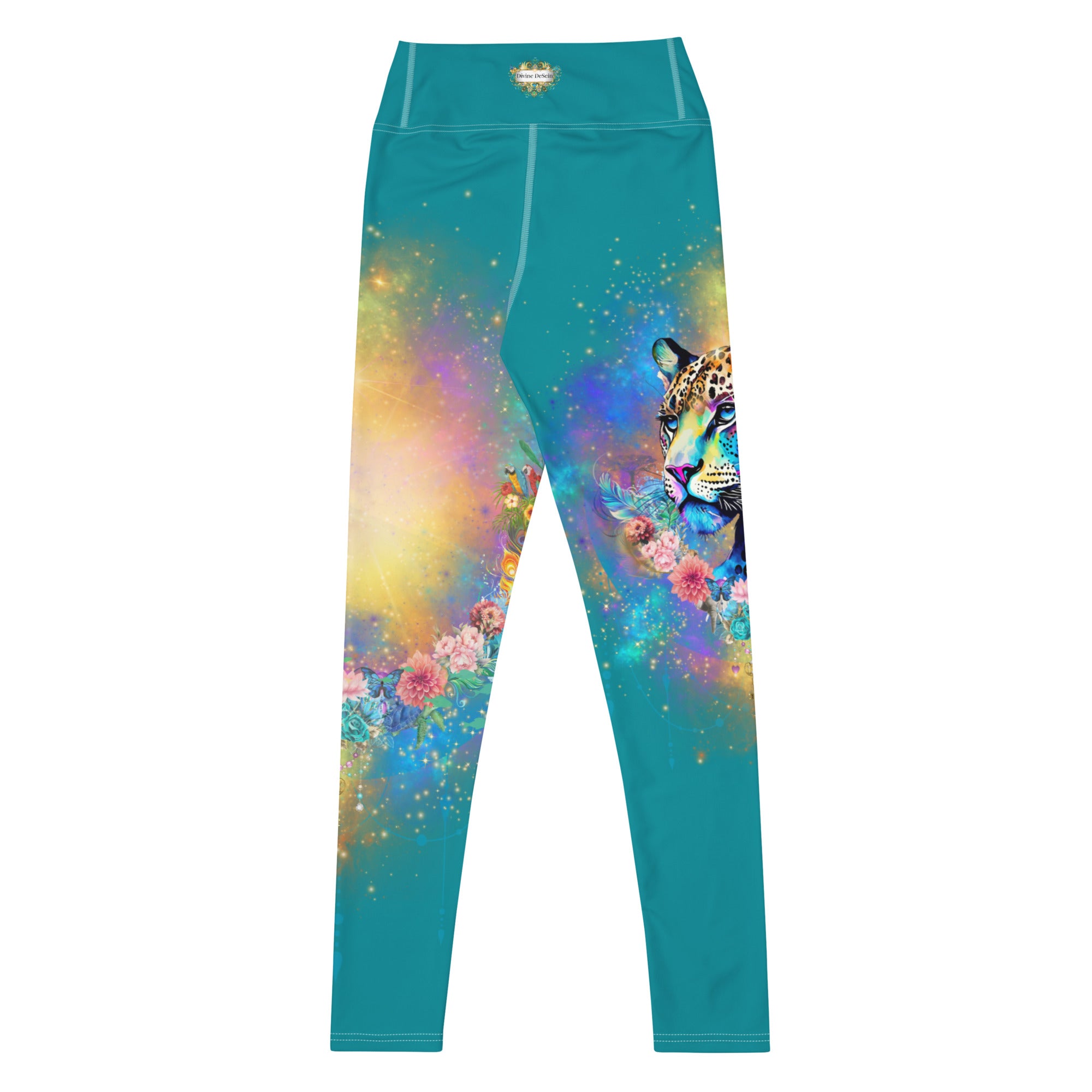 Bunte Leoparden Leggings - Bagheera´s Zauber -Ostblau - Divine DeSein
