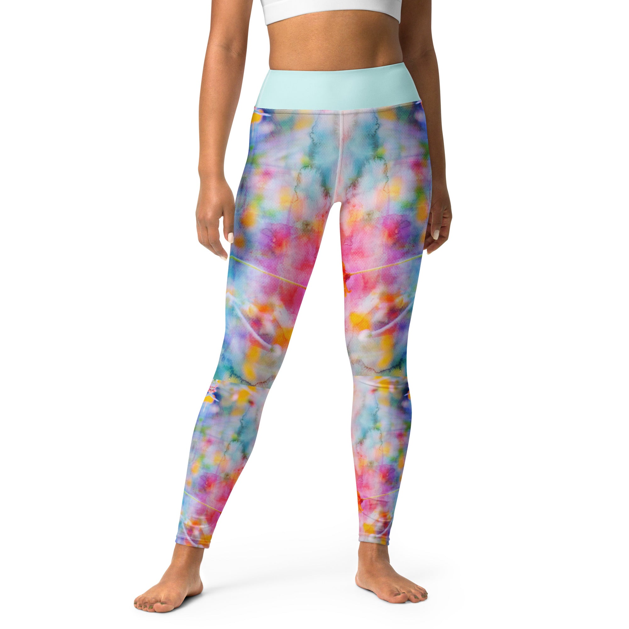 Farbenfrohe Yoga Leggings - Aquarell - Divine DeSein