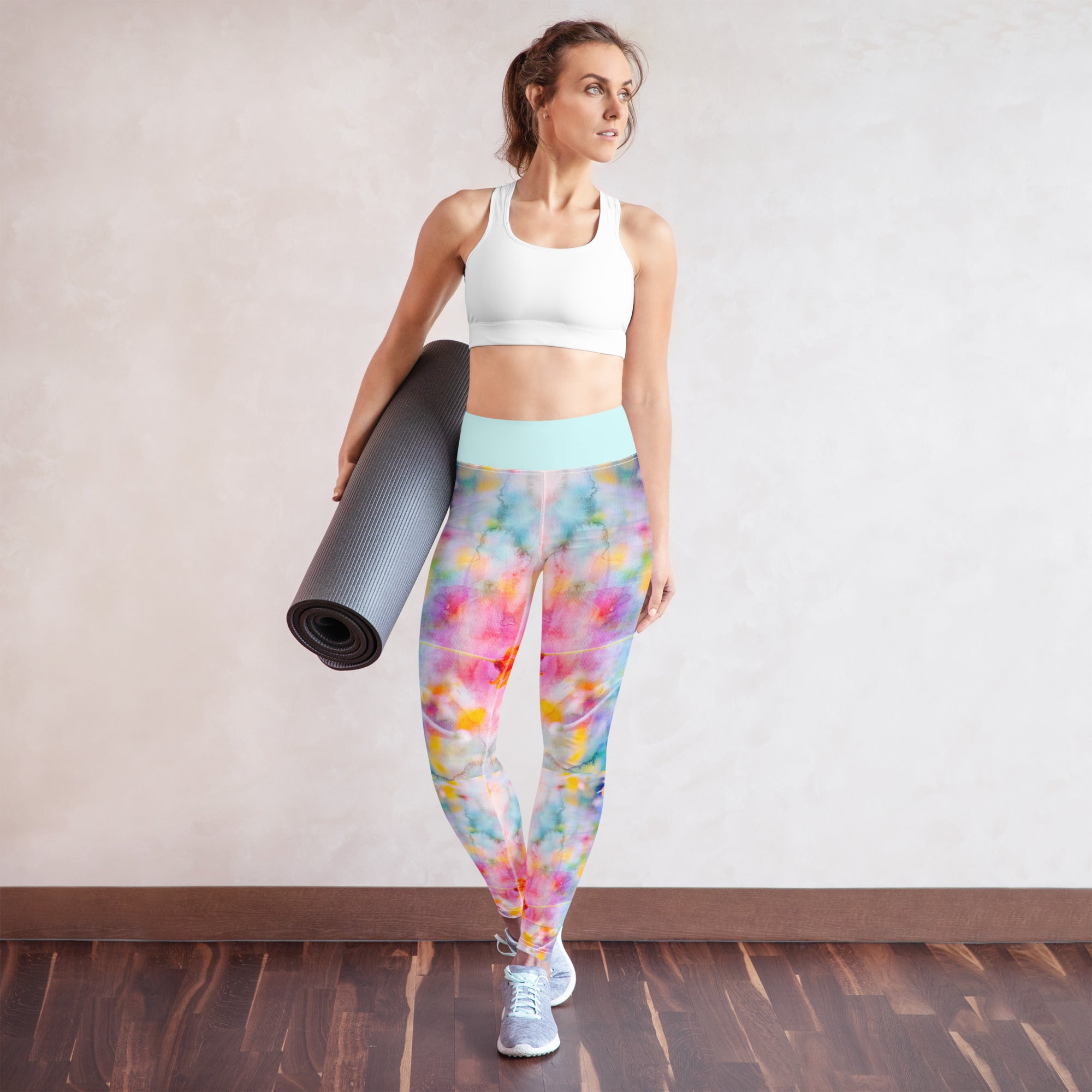 Farbenfrohe Yoga Leggings - Aquarell - Divine DeSein