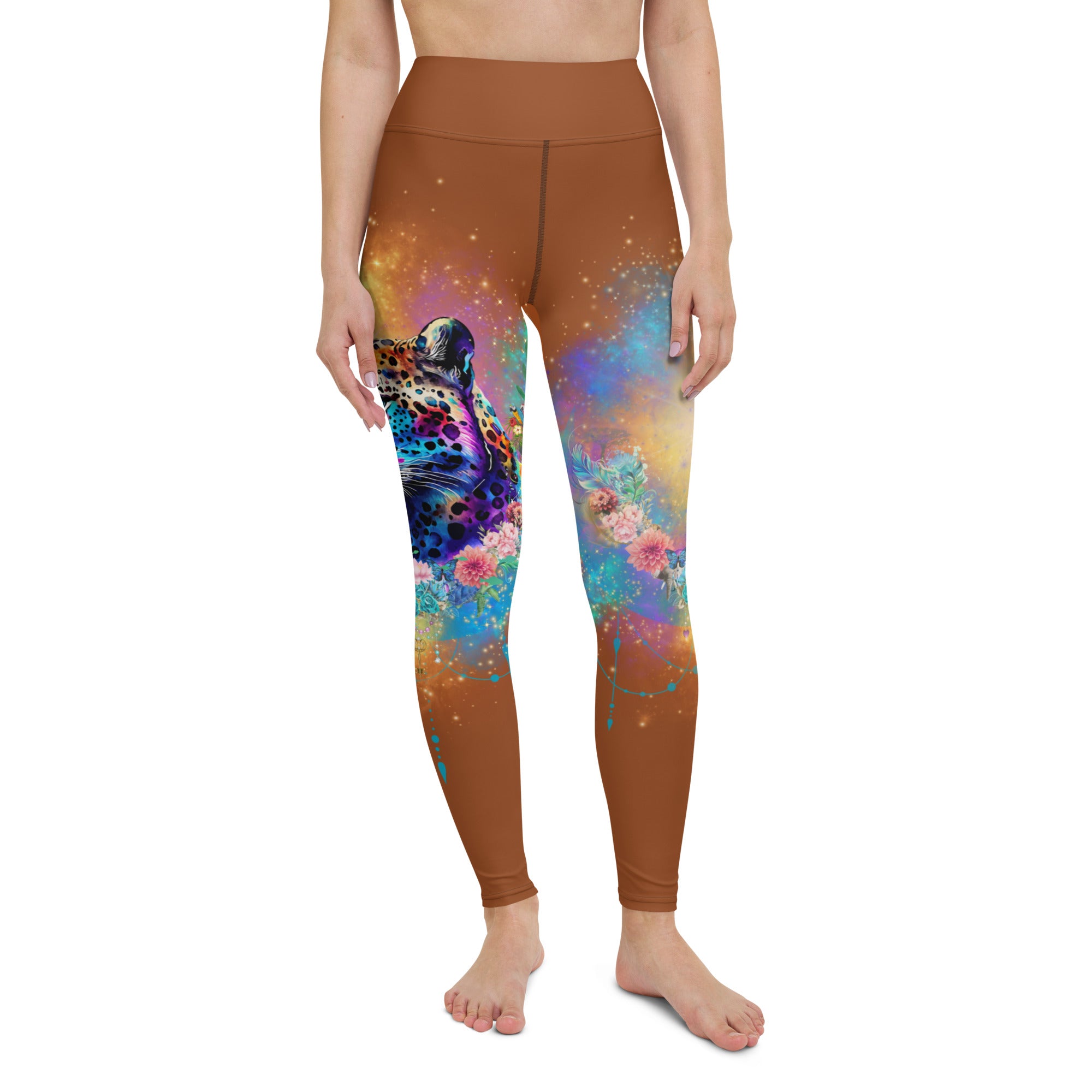 Bunte Leoparden Leggings - Bagheera´s Zauber -sattes Braun - Divine DeSein