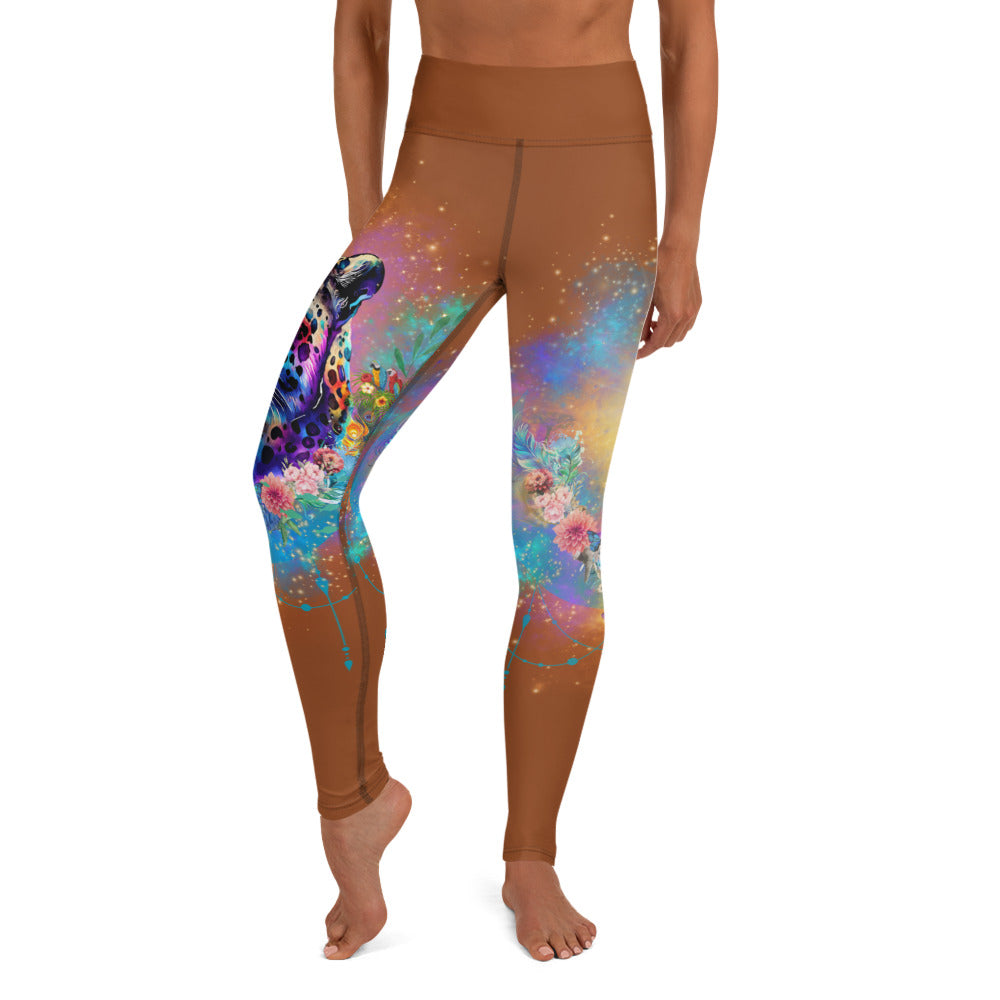 Bunte Leoparden Leggings - Bagheera´s Zauber -sattes Braun - Divine DeSein