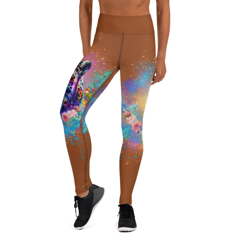 Bunte Leoparden Leggings - Bagheera´s Zauber -sattes Braun - Divine DeSein