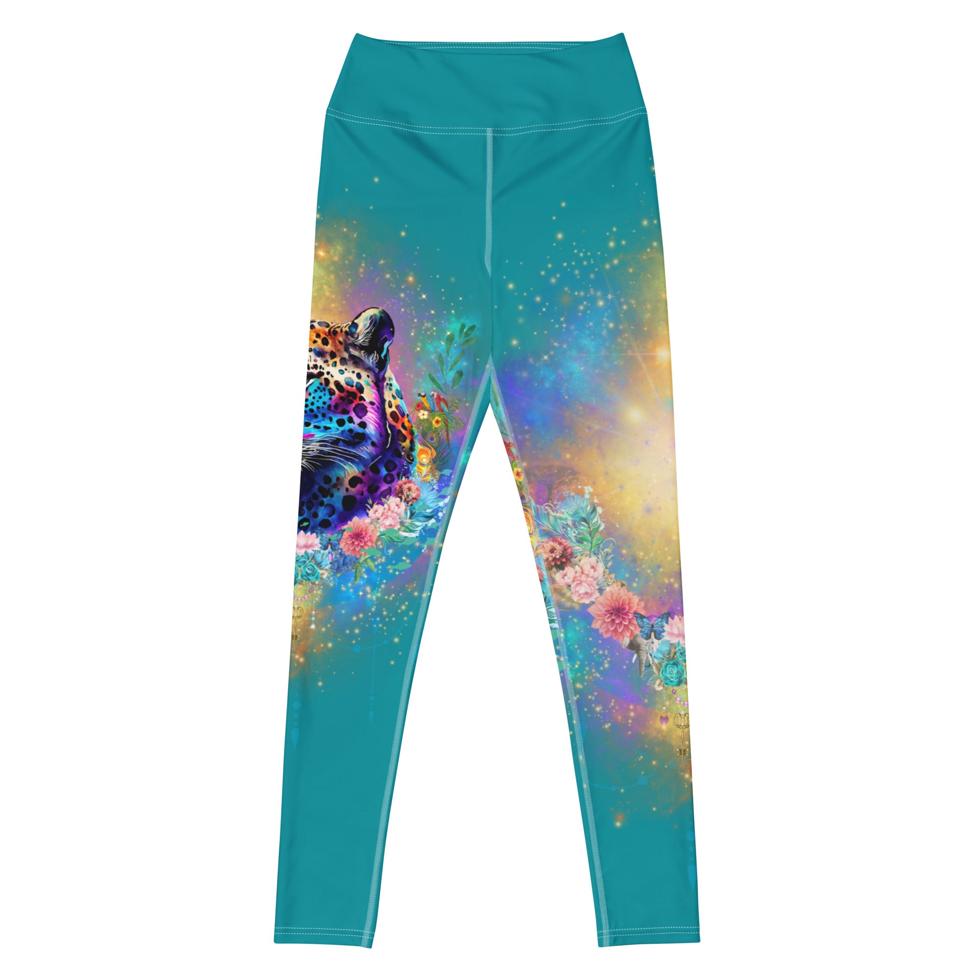 Bunte Leoparden Leggings - Bagheera´s Zauber -Ostblau - Divine DeSein