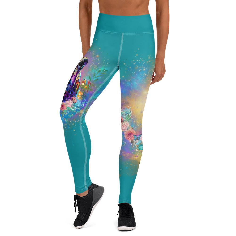 Bunte Leoparden Leggings - Bagheera´s Zauber -Ostblau - Divine DeSein