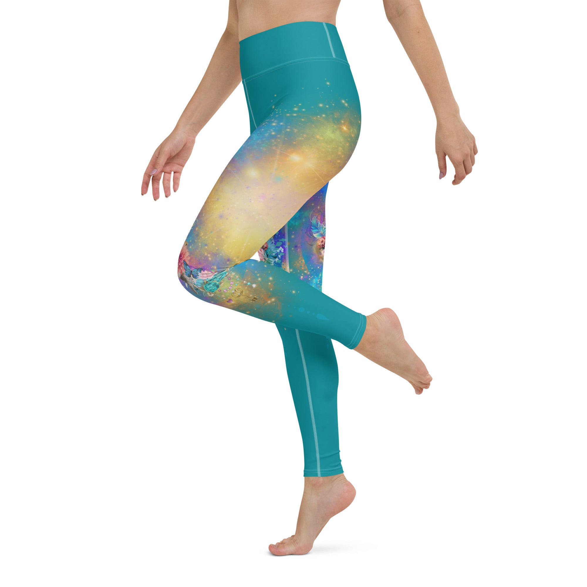 Bunte Leoparden Leggings - Bagheera´s Zauber -Ostblau - Divine DeSein